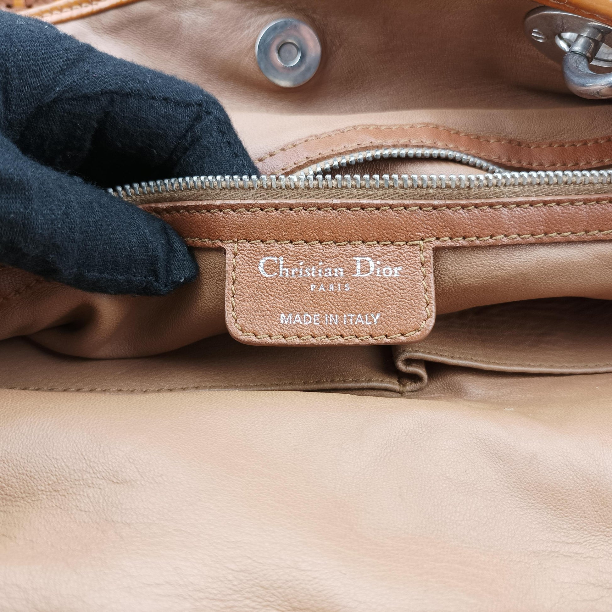 Soft Lady Dior Canage INTRECCIATO Tote Brown lambskin 01-RU-0078ソフト レディディオール カナージュ イントレチャート トート ブラウン ラムスキン 01-RU-0078