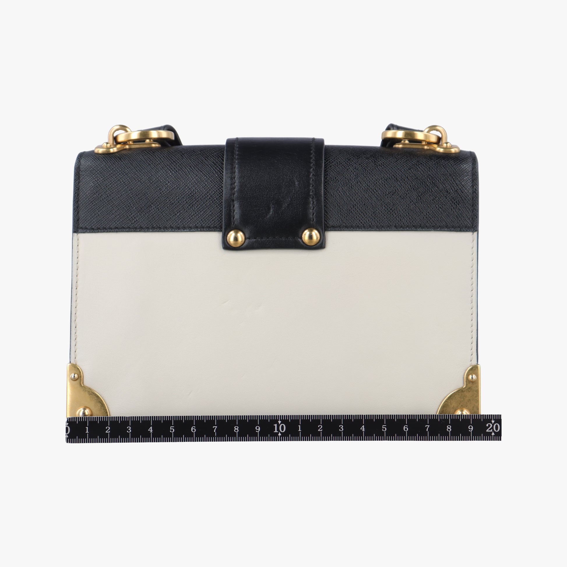 Cahier Black×white Leather×SAFFIANO Leather 1BD045 25カイエ ブラック×ホワイト レザー×サフィアーノレザー 1BD045 25