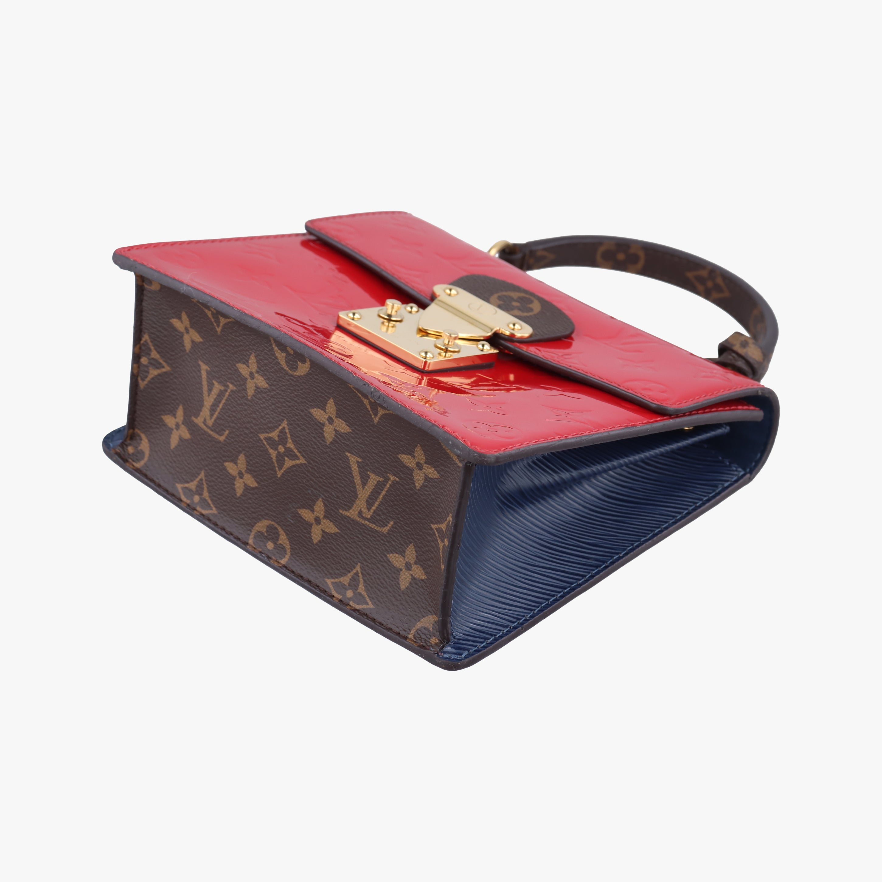 Spring street PM Scarlet Red Vernis×Leather×Monogram Canvas M90505 NZ2119スプリングストリートPM スカーレット ヴェルニ×レザー×モノグラムキャンバス M90505 NZ2119