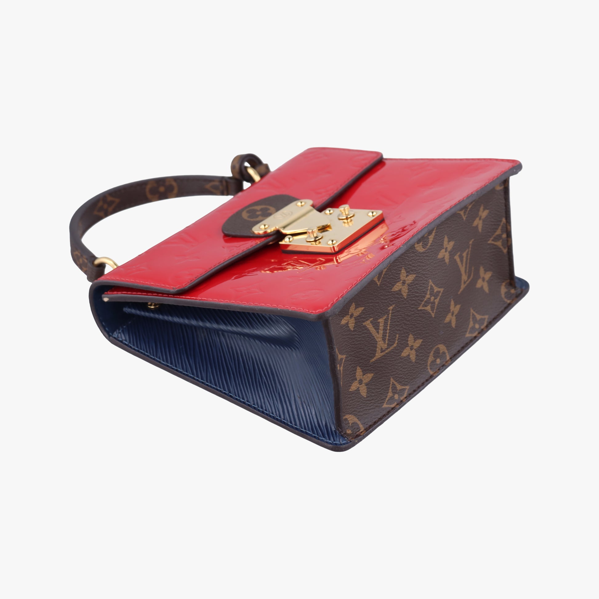 Spring street PM Scarlet Red Vernis×Leather×Monogram Canvas M90505 NZ2119スプリングストリートPM スカーレット ヴェルニ×レザー×モノグラムキャンバス M90505 NZ2119