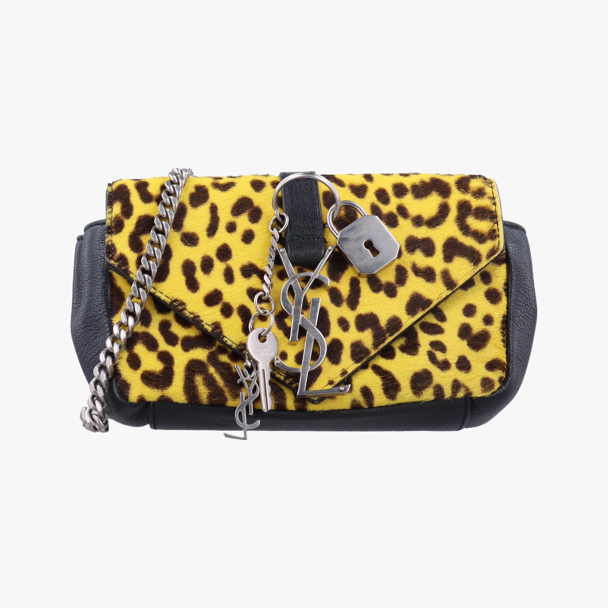 Monogram Leopard Print Baby Punk Chain Yellow x Black x Multicolor ponyhair 401648 CLD401648.0715モノグラム レオパードプリント ベビーパンクチェーン イエロー×ブラック×マルチカラー ハラコ 401648 CLD401648.0715