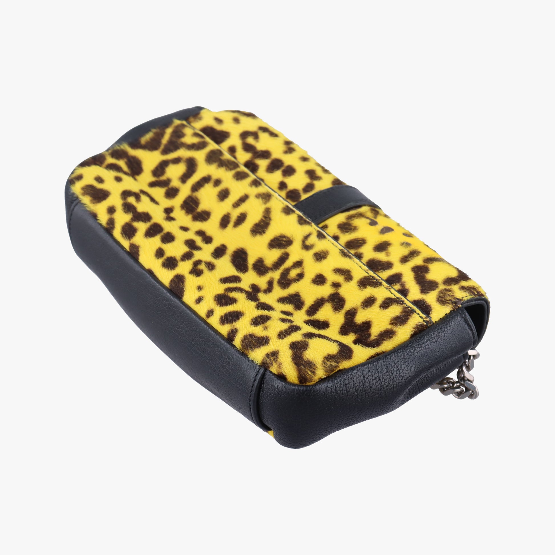 Monogram Leopard Print Baby Punk Chain Yellow x Black x Multicolor ponyhair 401648 CLD401648.0715モノグラム レオパードプリント ベビーパンクチェーン イエロー×ブラック×マルチカラー ハラコ 401648 CLD401648.0715