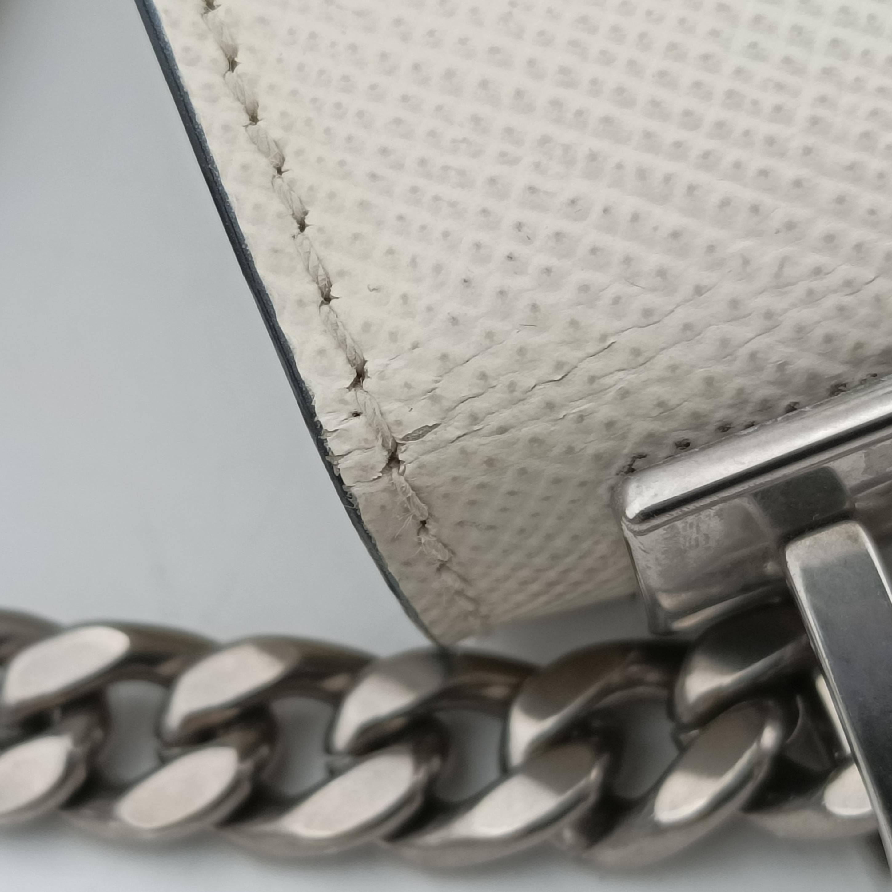 Monochrome Robot White SAFFIANO Leather 1BD127 7/Dモノクローム ロボット ホワイト サフィアーノレザー 1BD127 7/D