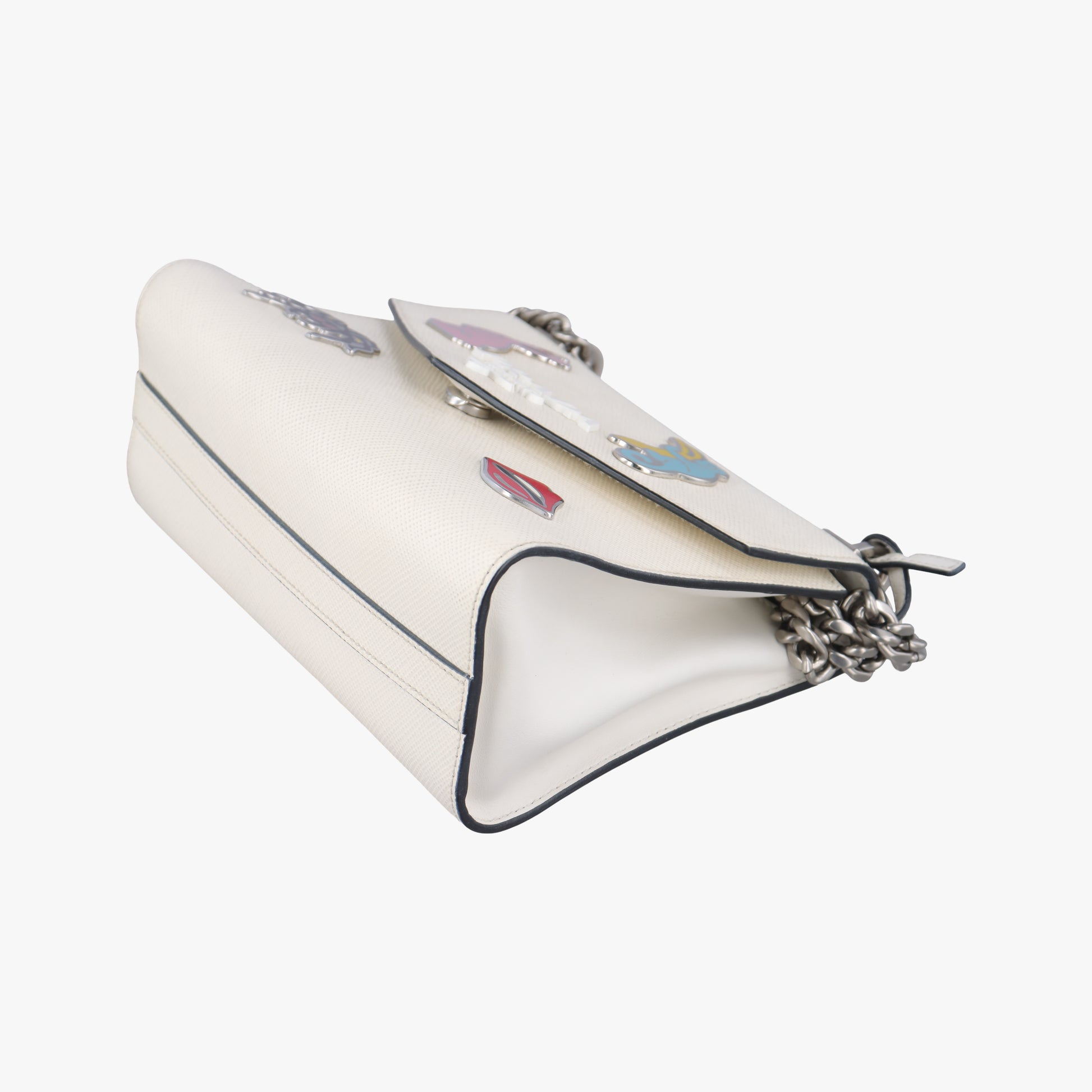 Monochrome Robot White SAFFIANO Leather 1BD127 7/Dモノクローム ロボット ホワイト サフィアーノレザー 1BD127 7/D