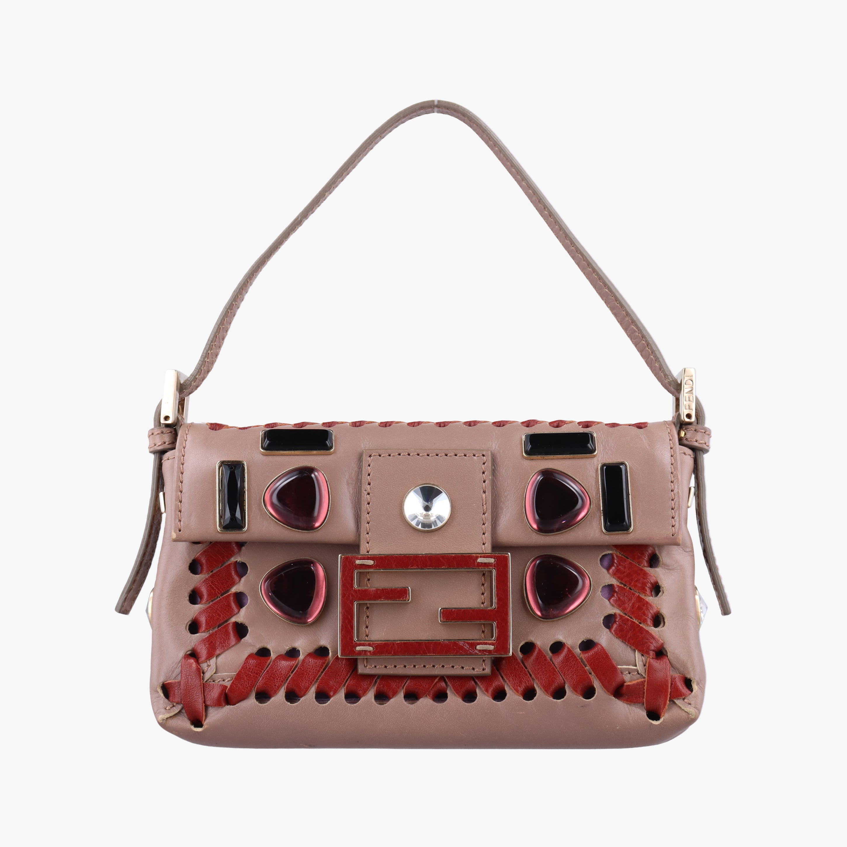 Jeweled Mini Stitch Baguette beige×Multicolour Leather 8BT135 2579-8BT135 YX8-088ジュエルドミニステッチバゲット ベージュ×マルチカラー レザー 8BT135 2579-8BT135 YX8-088