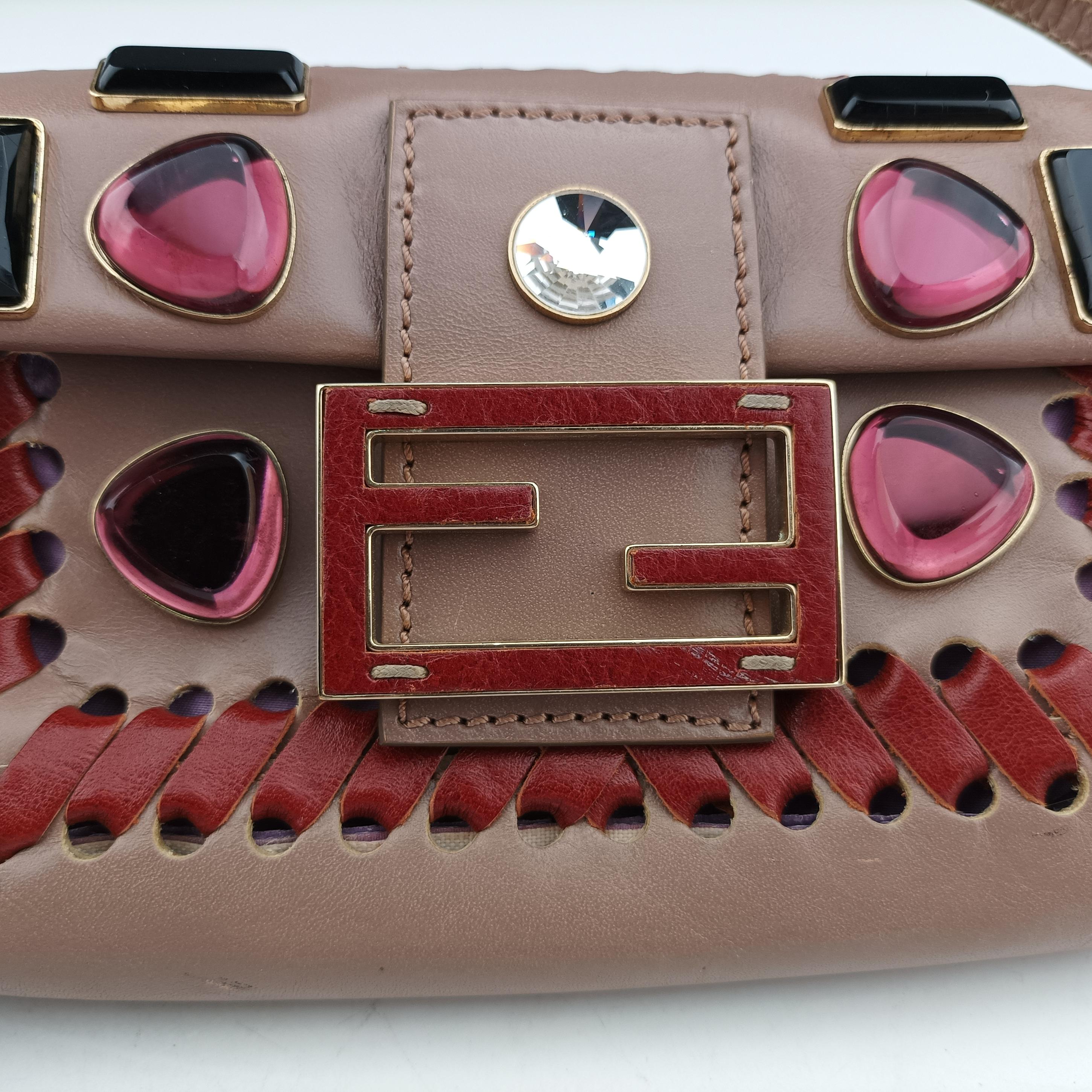 Jeweled Mini Stitch Baguette beige×Multicolour Leather 8BT135 2579-8BT135 YX8-088ジュエルドミニステッチバゲット ベージュ×マルチカラー レザー 8BT135 2579-8BT135 YX8-088