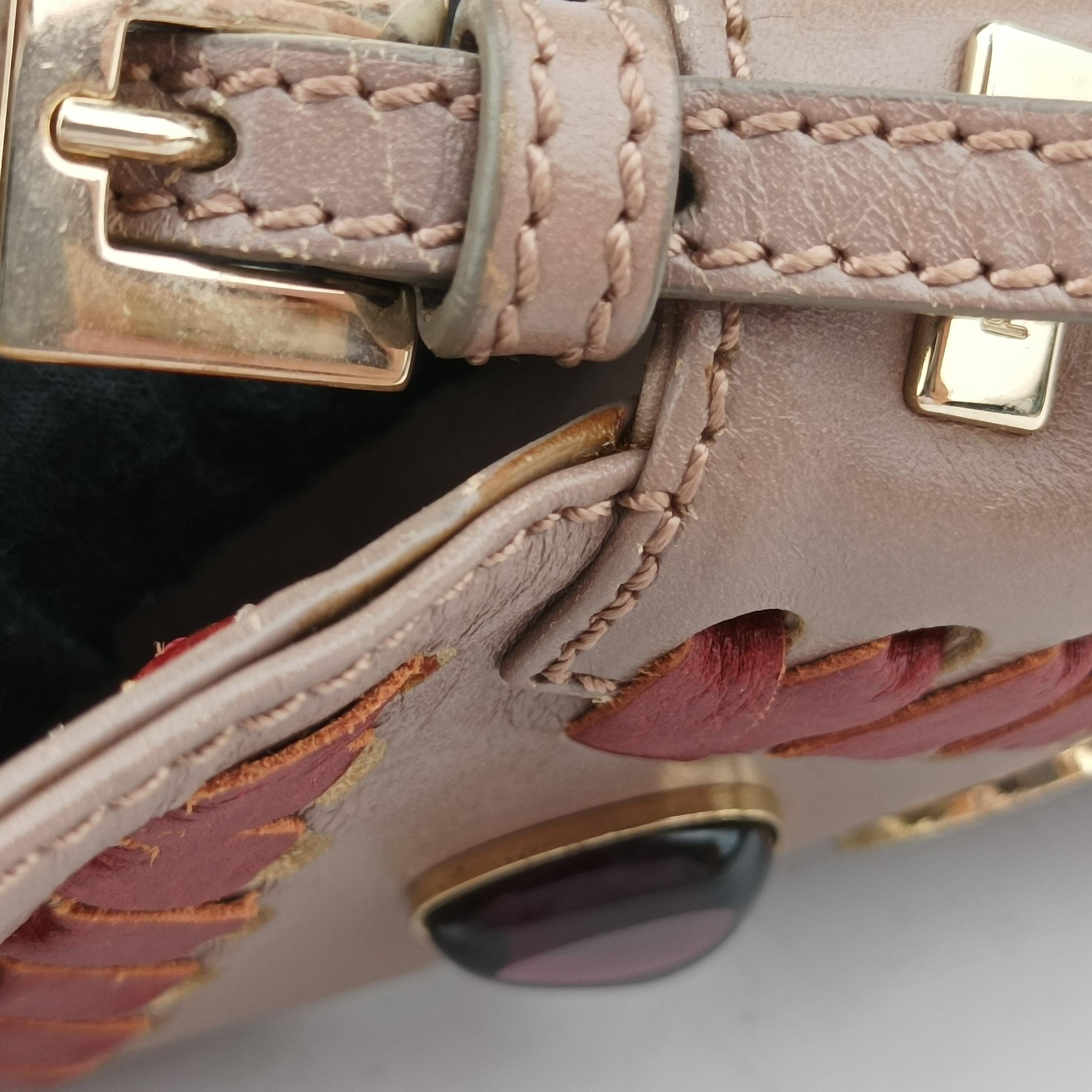 Jeweled Mini Stitch Baguette beige×Multicolour Leather 8BT135 2579-8BT135 YX8-088ジュエルドミニステッチバゲット ベージュ×マルチカラー レザー 8BT135 2579-8BT135 YX8-088