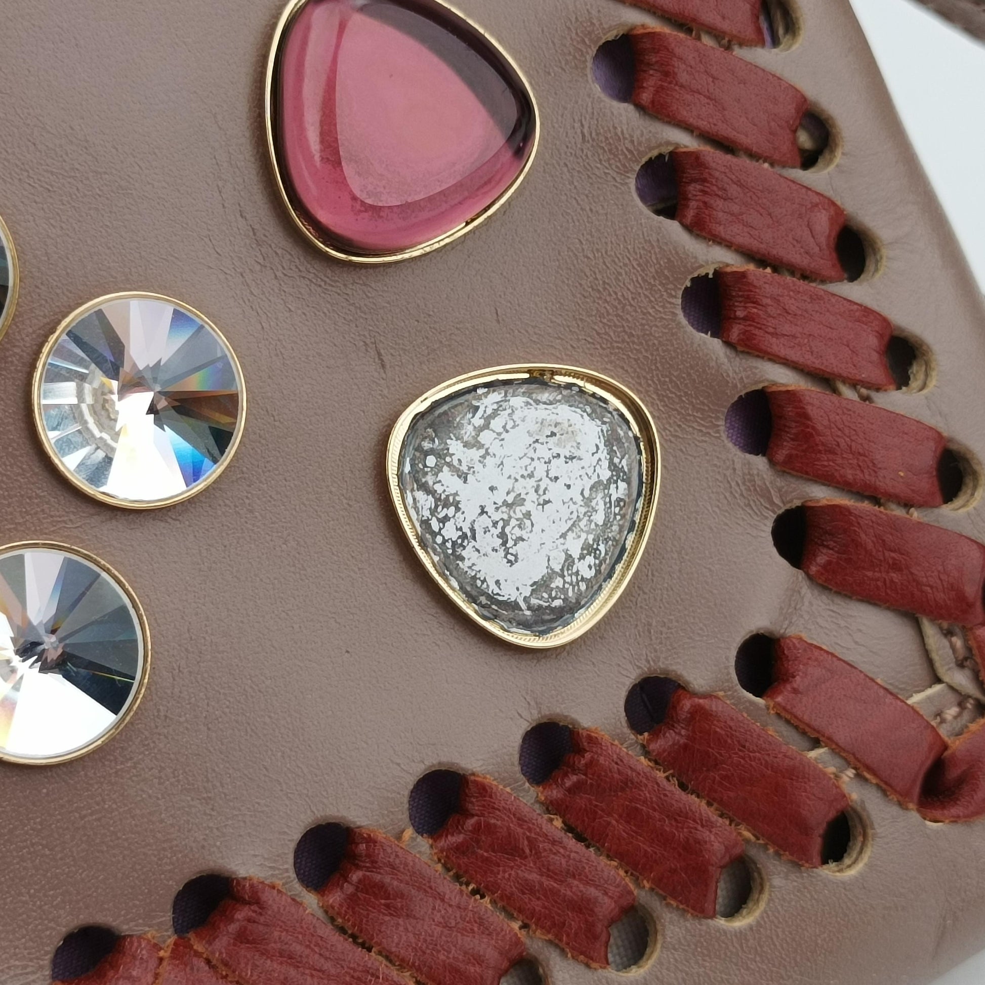 Jeweled Mini Stitch Baguette beige×Multicolour Leather 8BT135 2579-8BT135 YX8-088ジュエルドミニステッチバゲット ベージュ×マルチカラー レザー 8BT135 2579-8BT135 YX8-088