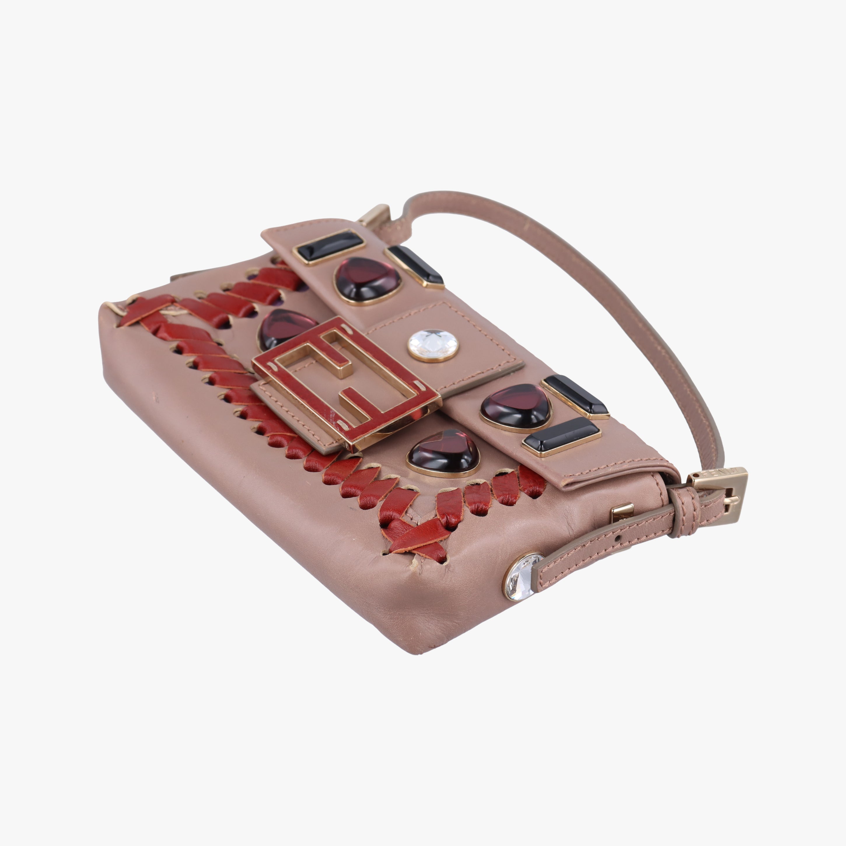 Jeweled Mini Stitch Baguette beige×Multicolour Leather 8BT135 2579-8BT135 YX8-088ジュエルドミニステッチバゲット ベージュ×マルチカラー レザー 8BT135 2579-8BT135 YX8-088