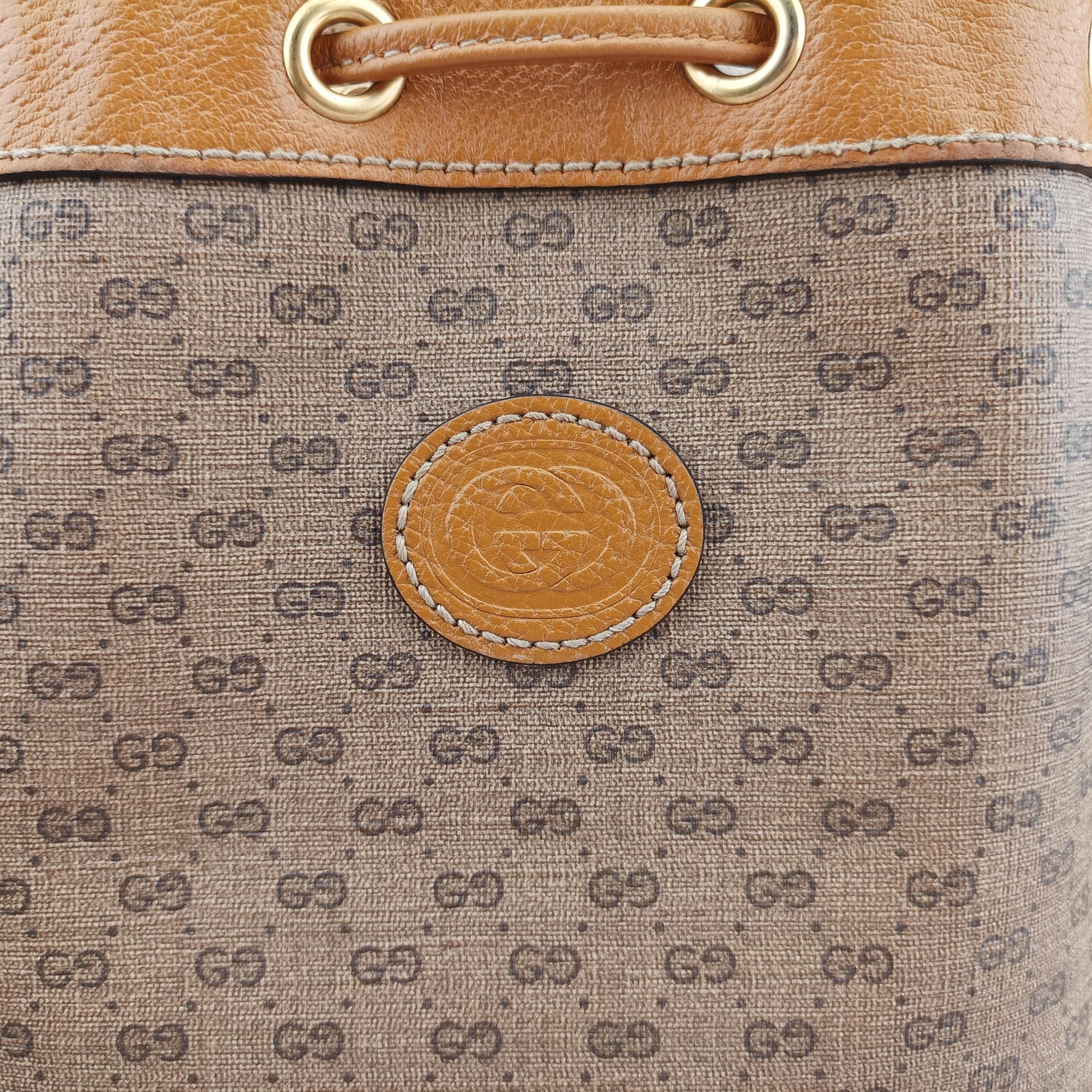 Micro GG/Small Bucket Bag Brown×Multicolour PVC coated canvas 602691 B031456558ミッキーマウス マイクロGG/スモールバケットバッグ ブラウン×マルチカラー PVCコーティングキャンバス 602691 B031456558