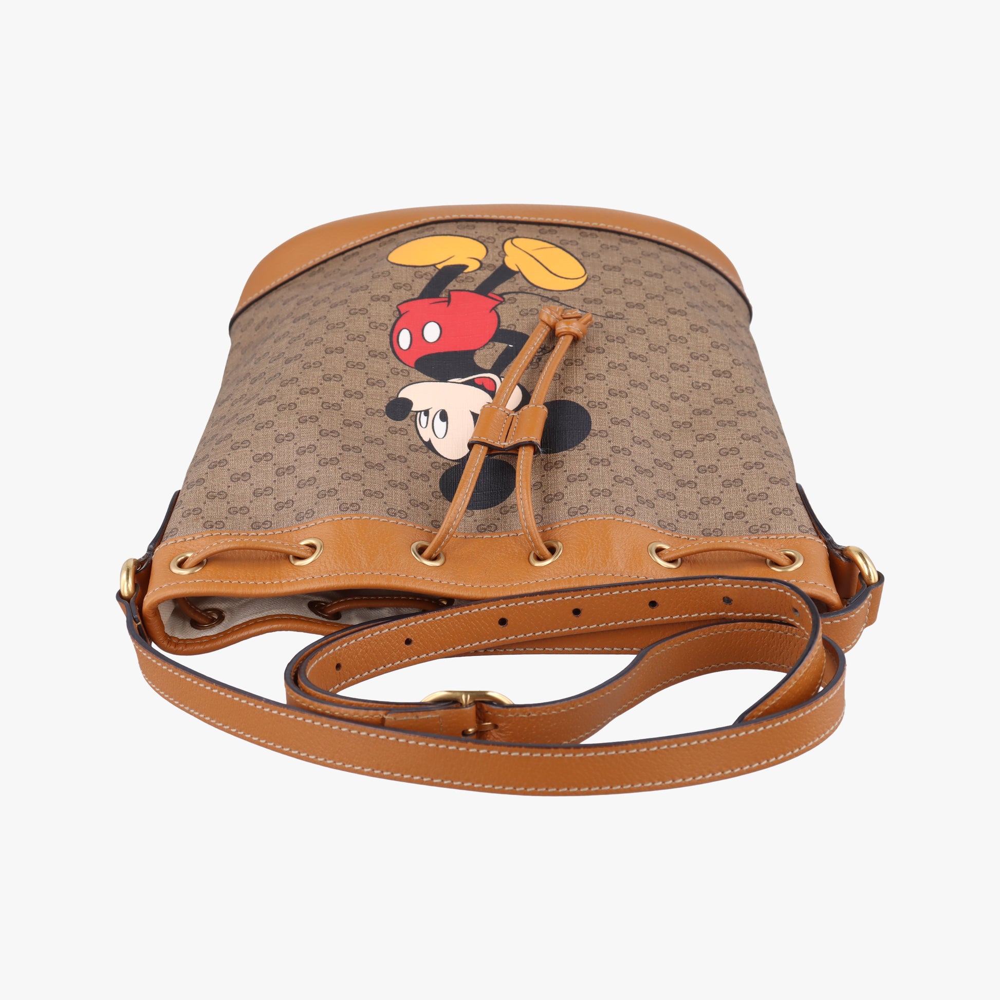 Micro GG/Small Bucket Bag Brown×Multicolour PVC coated canvas 602691 B031456558ミッキーマウス マイクロGG/スモールバケットバッグ ブラウン×マルチカラー PVCコーティングキャンバス 602691 B031456558