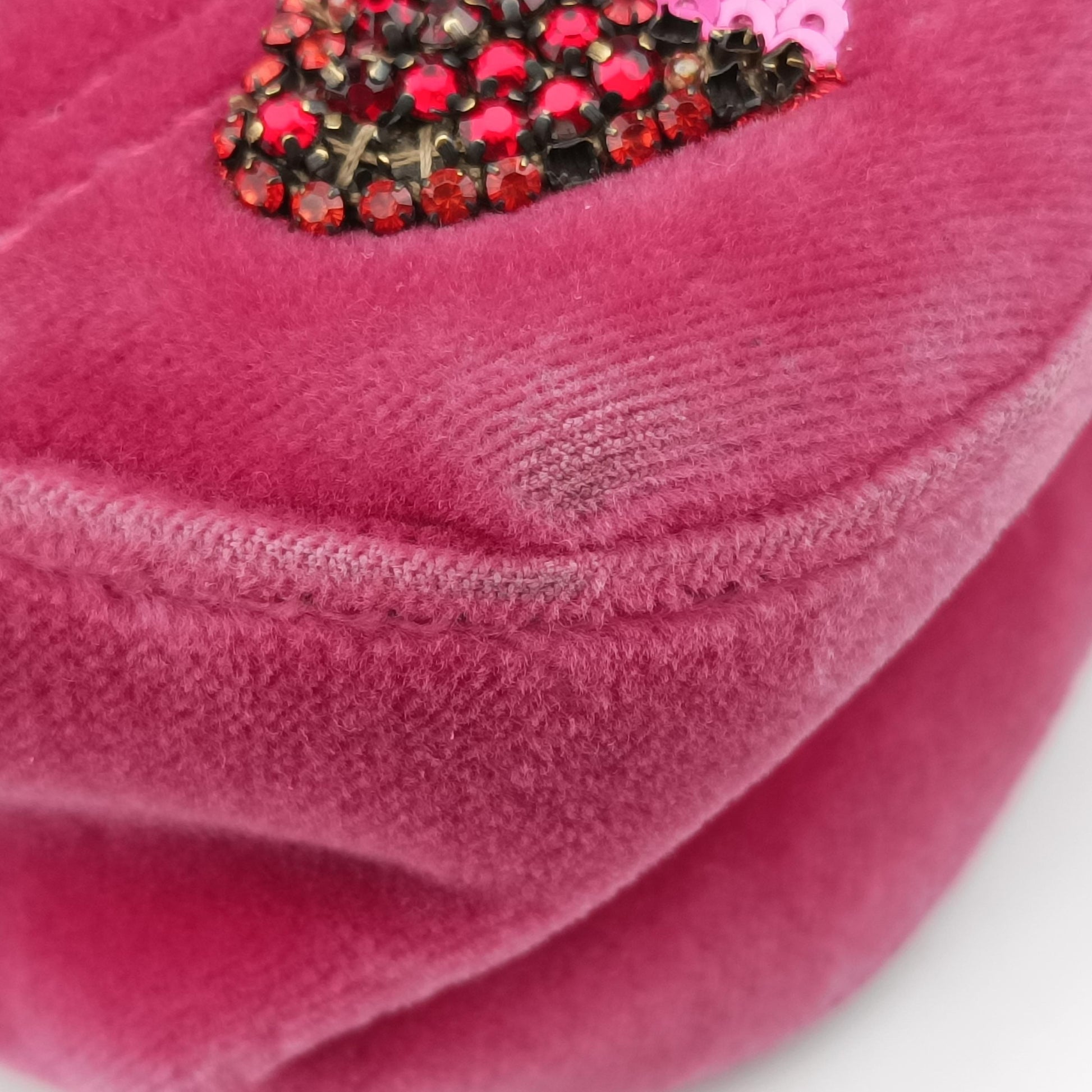 GG Marmont Rose Velour×Sequins 443497 F025673913GGマーモント ローズ レッド ベロア×スパンコール 443497 F025673913