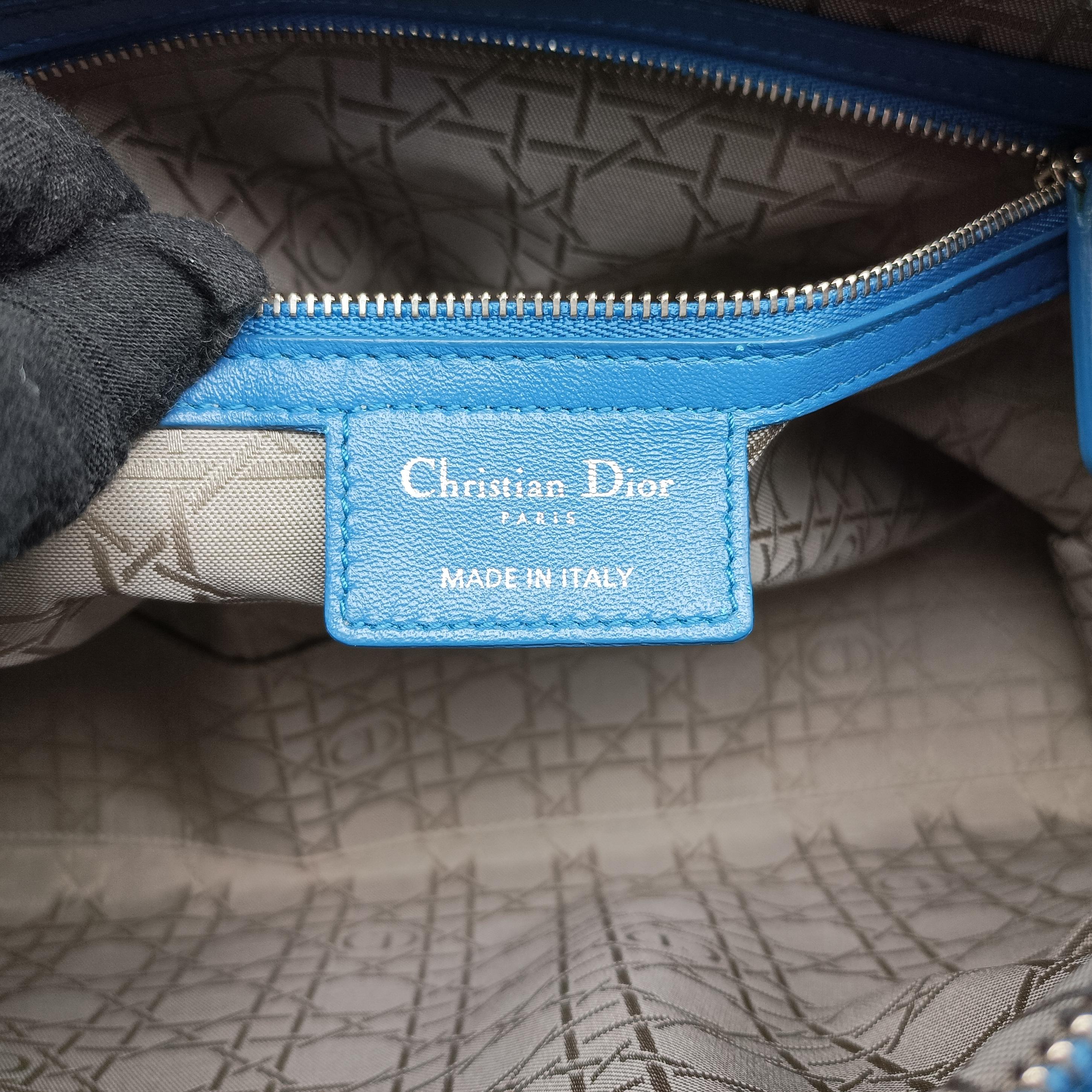 Lady Dior Blue lambskin 16-BO-0154レディディオール ブルー ラムスキン 16-BO-0154