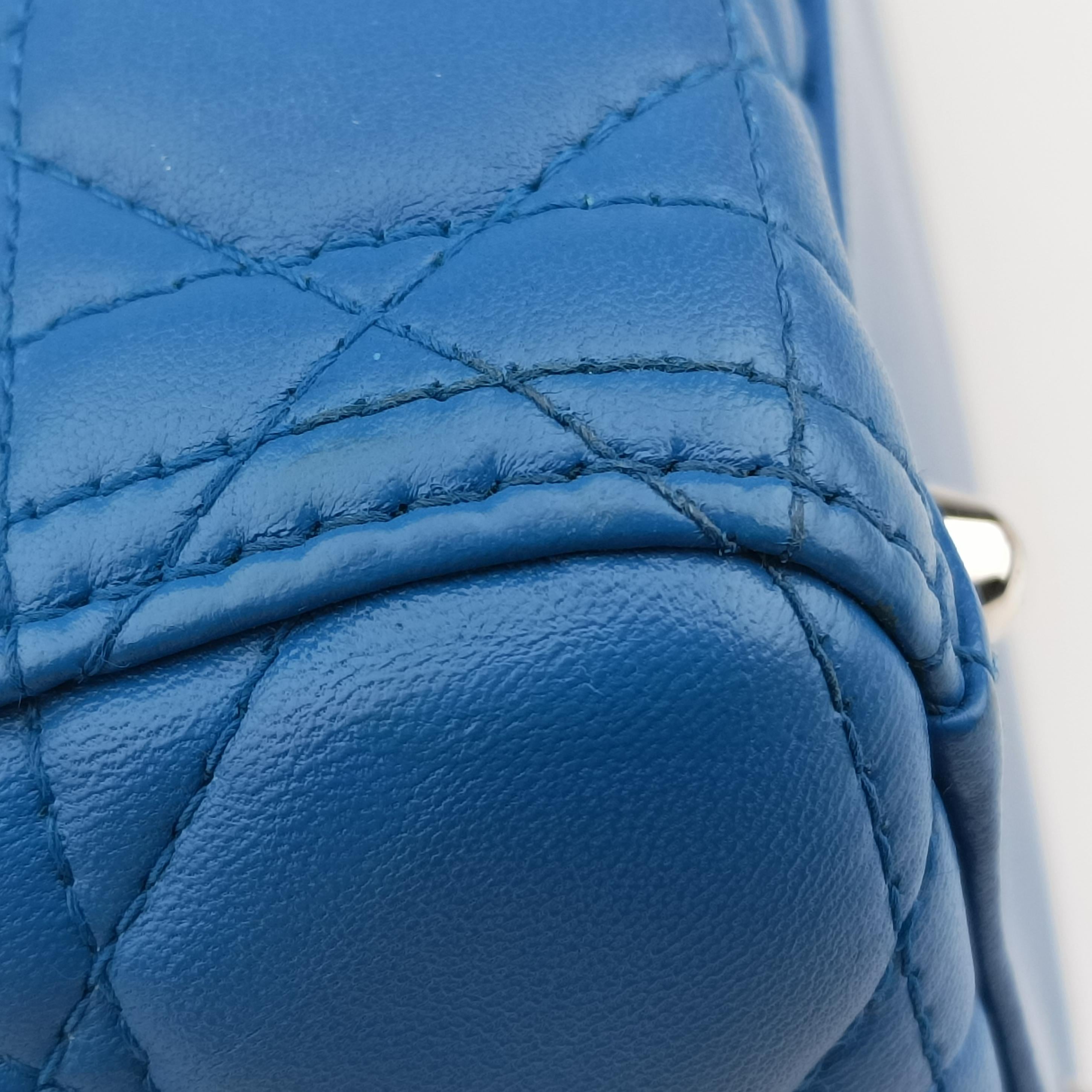 Lady Dior Blue lambskin 16-BO-0154レディディオール ブルー ラムスキン 16-BO-0154