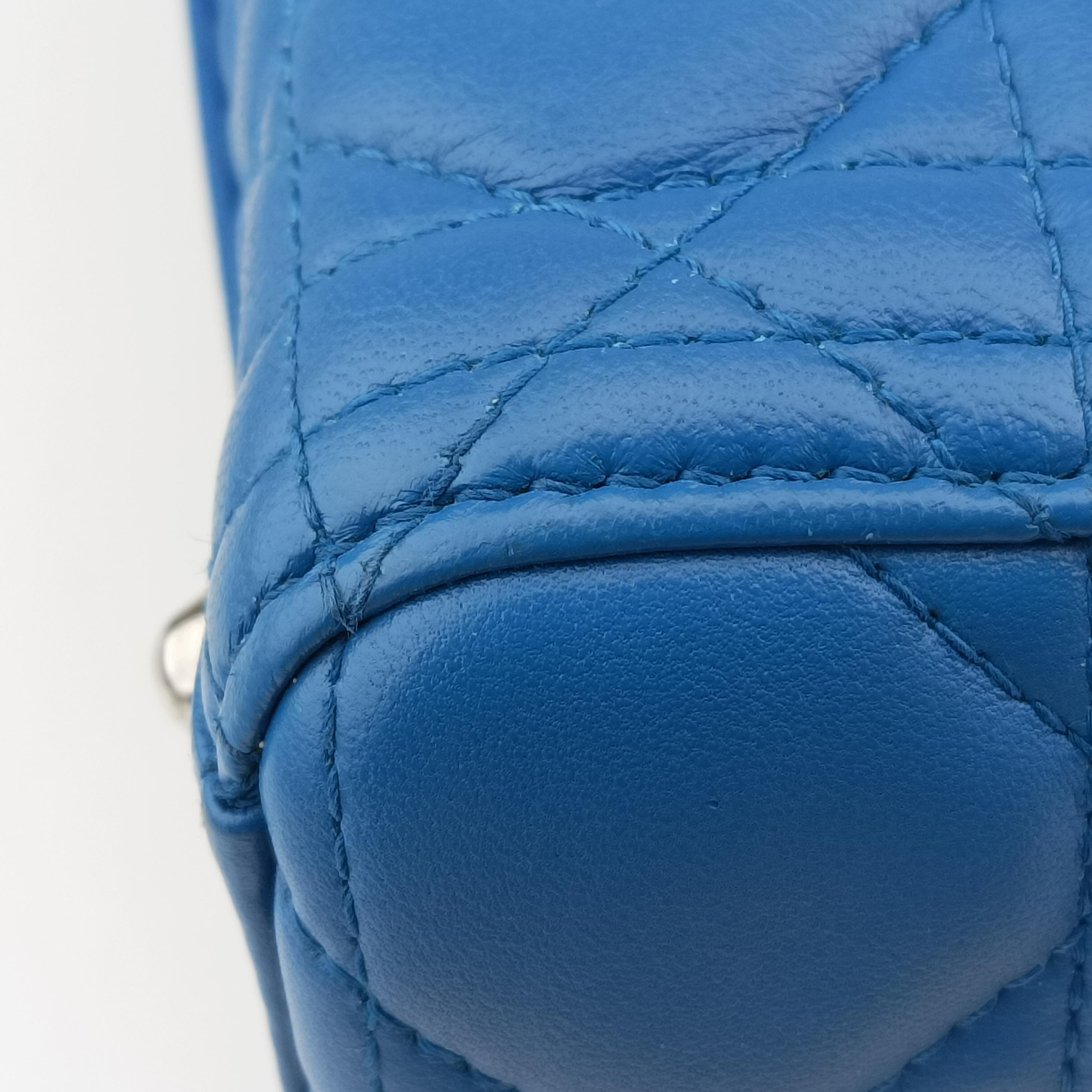 Lady Dior Blue lambskin 16-BO-0154レディディオール ブルー ラムスキン 16-BO-0154