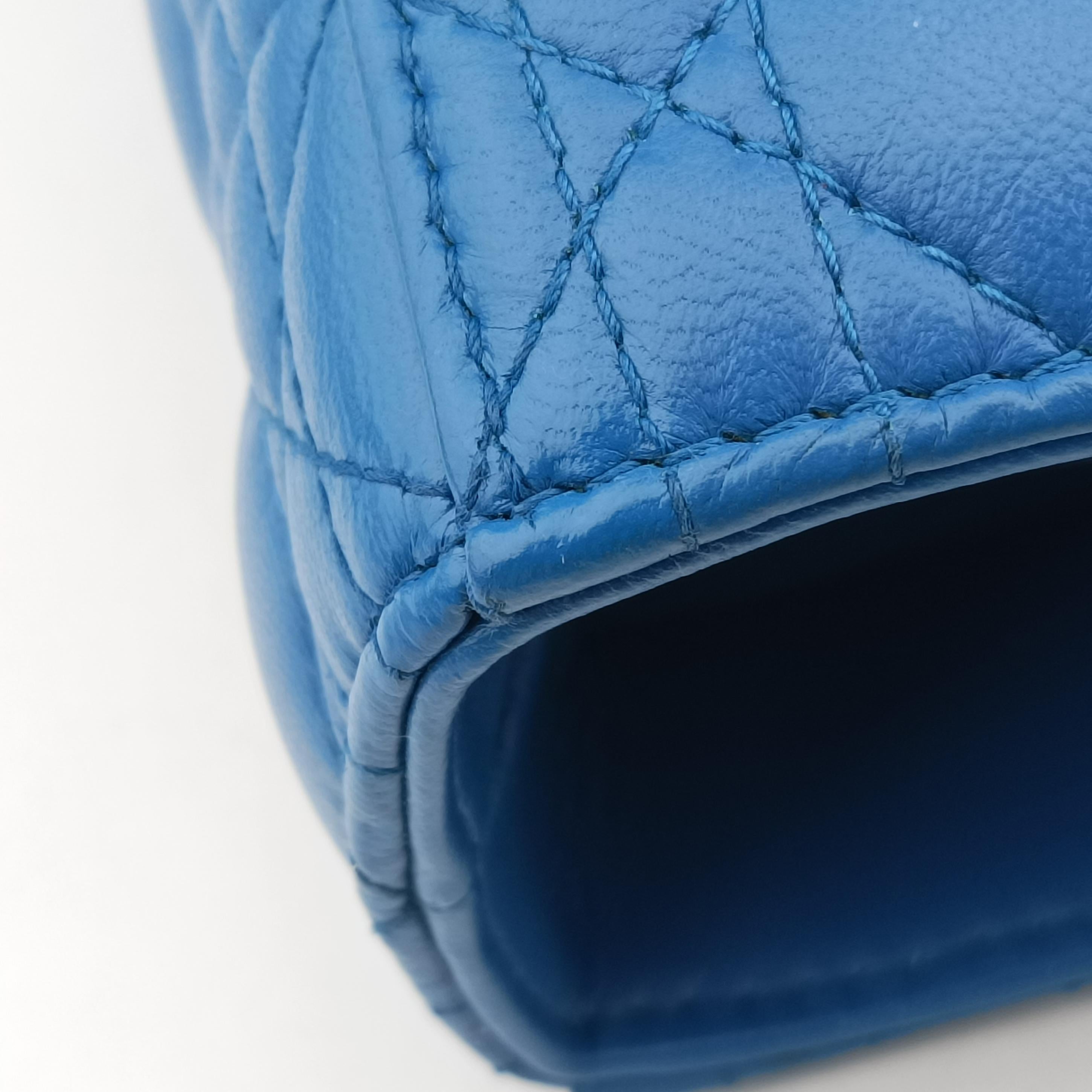 Lady Dior Blue lambskin 16-BO-0154レディディオール ブルー ラムスキン 16-BO-0154