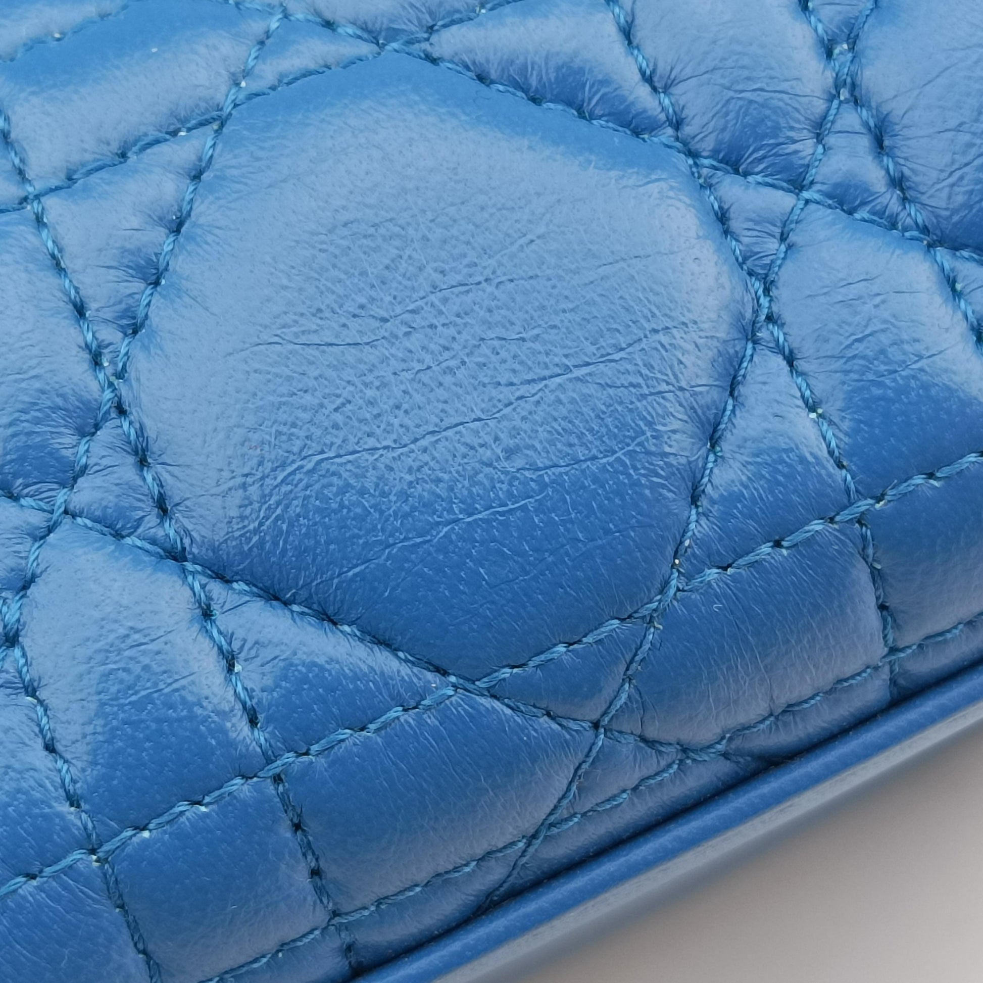 Lady Dior Blue lambskin 16-BO-0154レディディオール ブルー ラムスキン 16-BO-0154