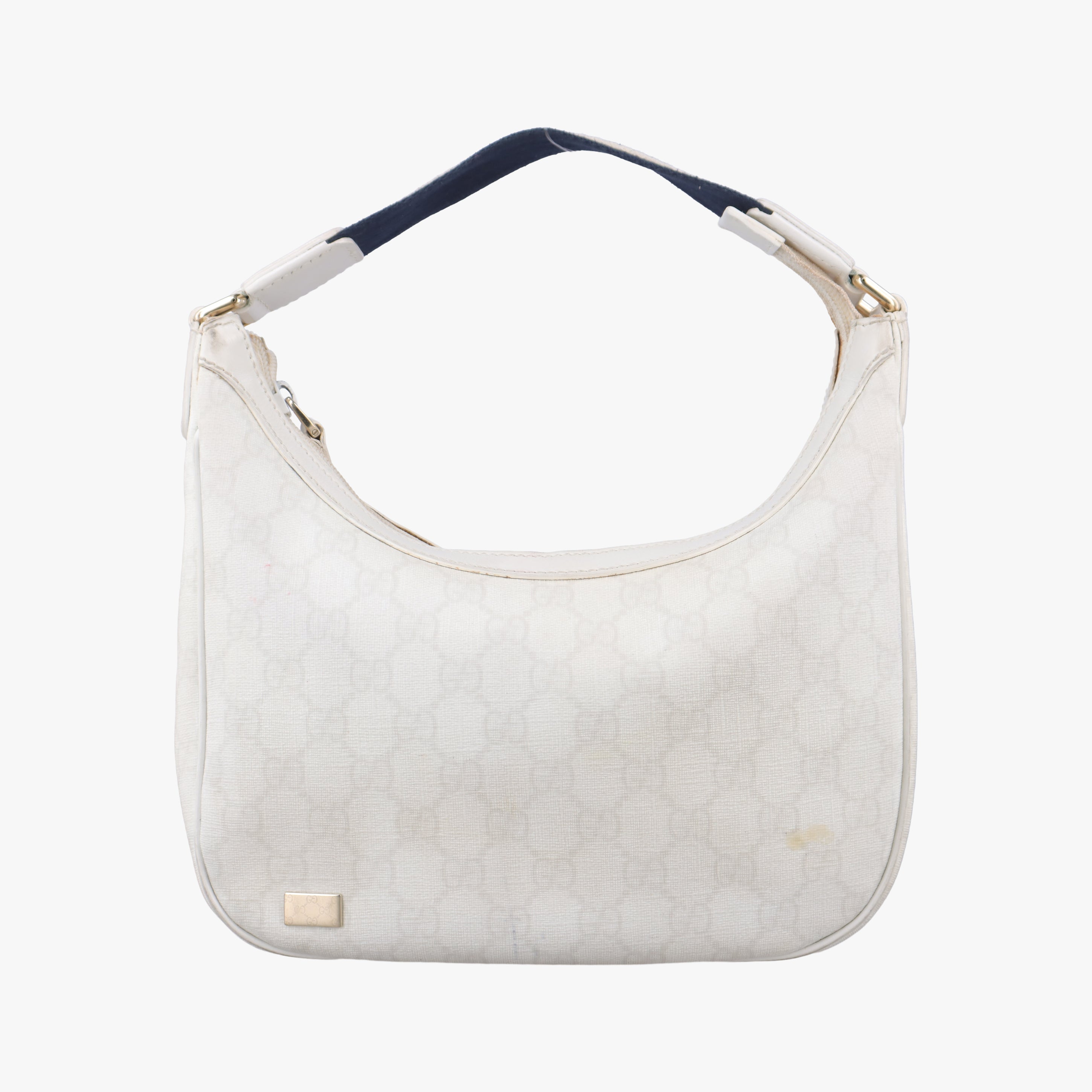 GG Supreme GG Plus Small Web Hobo White PVC coated canvas 263757 B9225801GGスプリーム GGプラス ウェブ ホーボー ホワイト PVCコーティングキャンバス 263757 B9225801