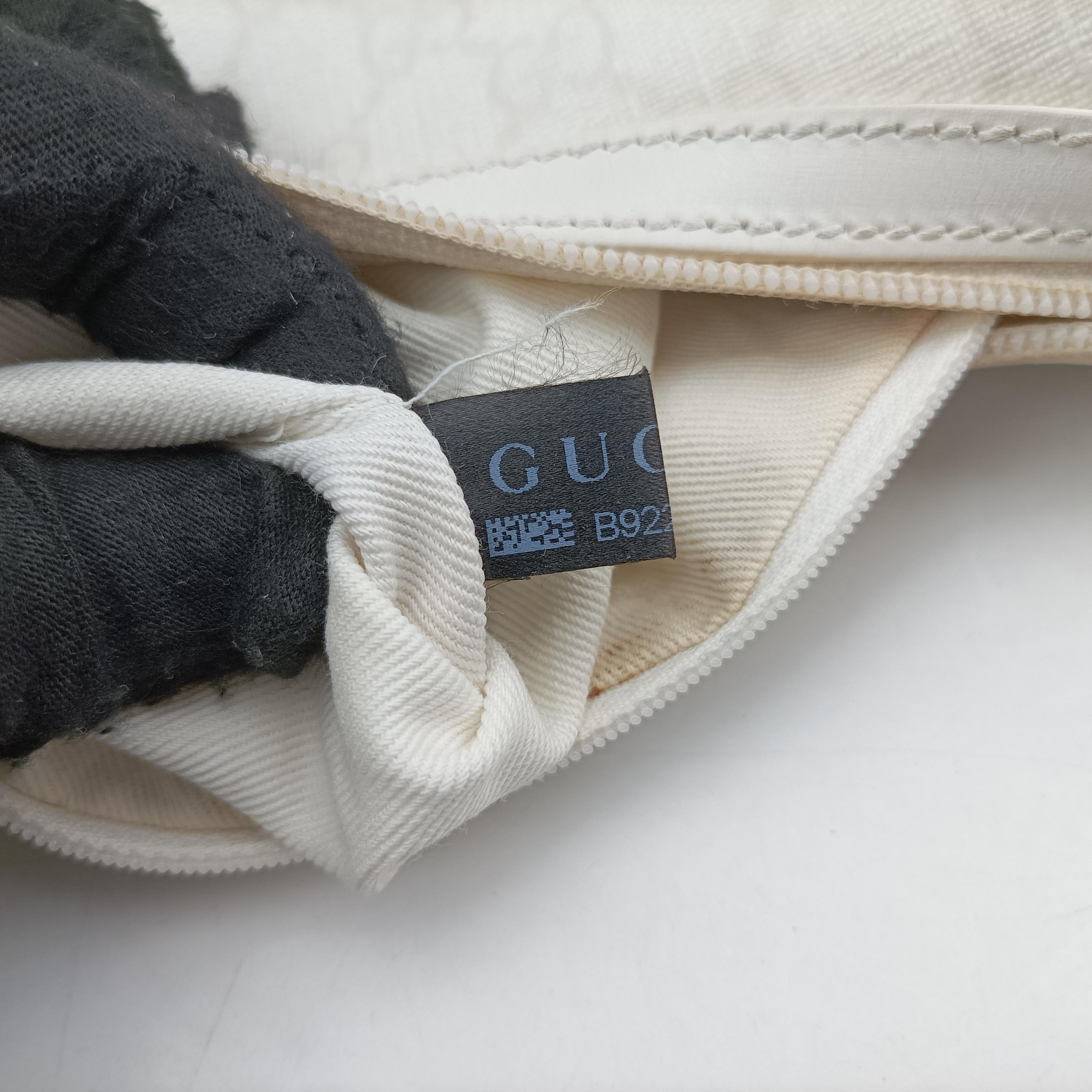 GG Supreme GG Plus Small Web Hobo White PVC coated canvas 263757 B9225801GGスプリーム GGプラス ウェブ ホーボー ホワイト PVCコーティングキャンバス 263757 B9225801