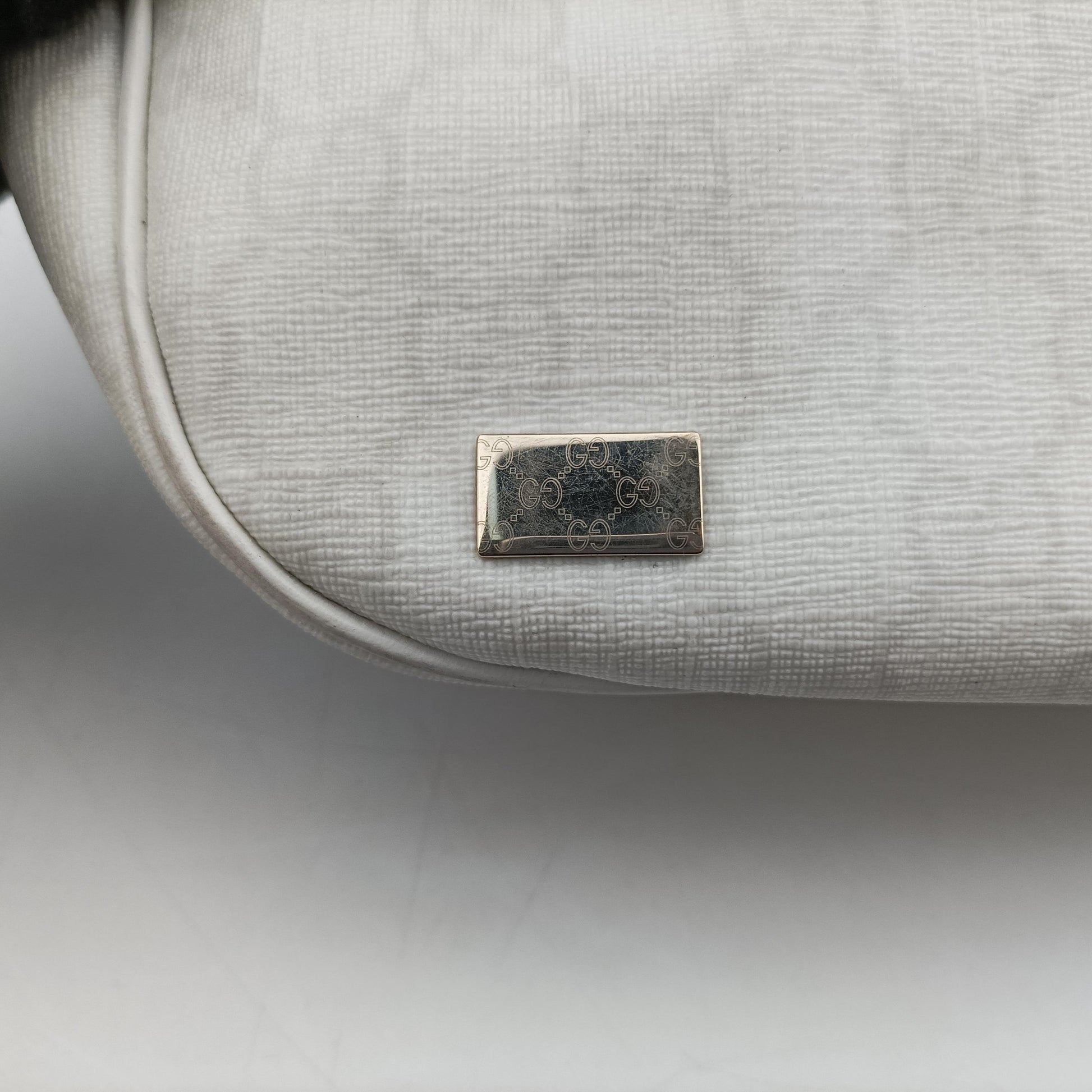 GG Supreme GG Plus Small Web Hobo White PVC coated canvas 263757 B9225801GGスプリーム GGプラス ウェブ ホーボー ホワイト PVCコーティングキャンバス 263757 B9225801