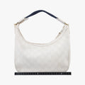 GG Supreme GG Plus Small Web Hobo White PVC coated canvas 263757 B9225801GGスプリーム GGプラス ウェブ ホーボー ホワイト PVCコーティングキャンバス 263757 B9225801