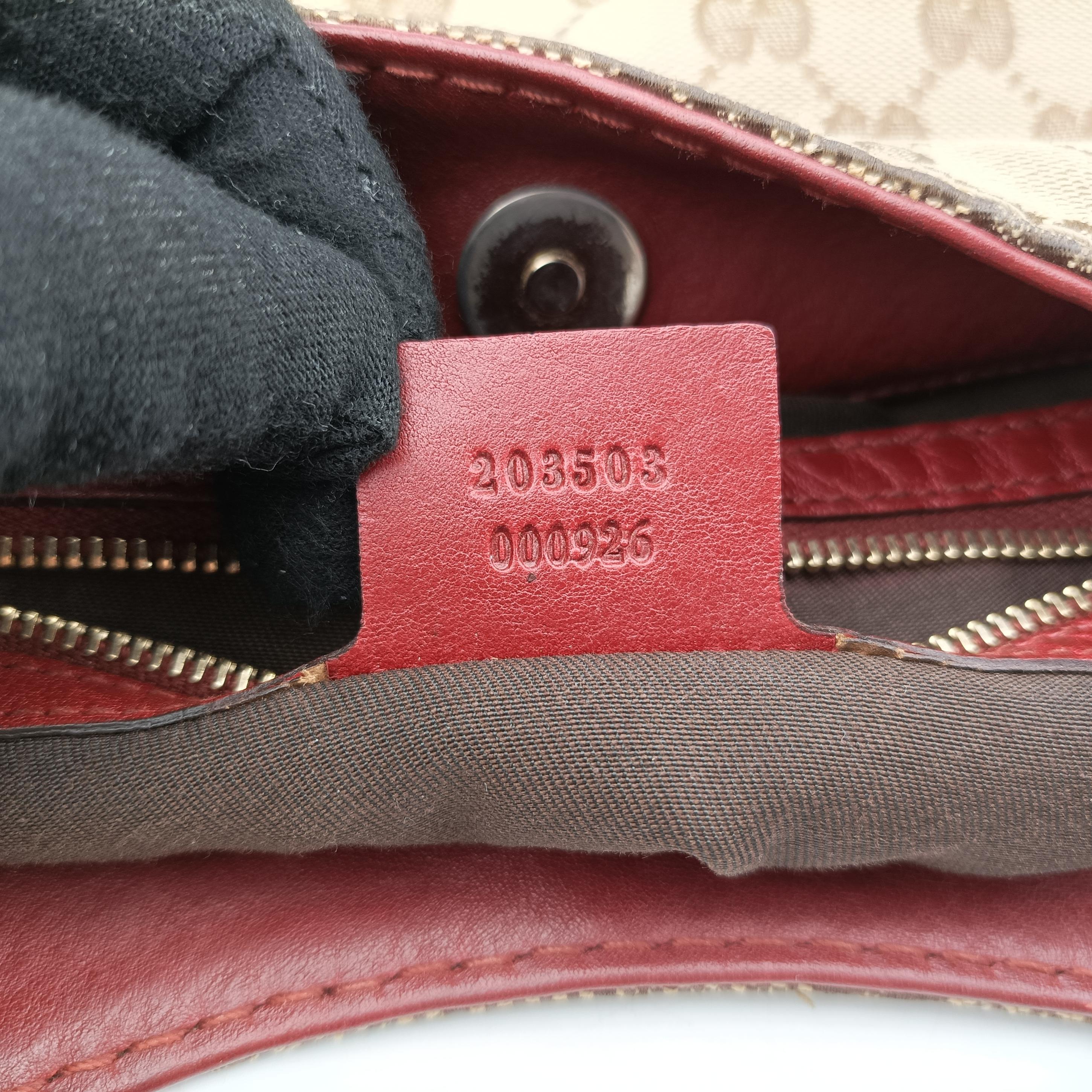 Charlotte Beige×Red canvas x leather 203503 E6351917シャーロット ベージュ×レッド キャンバス×レザー 203503 E6351917