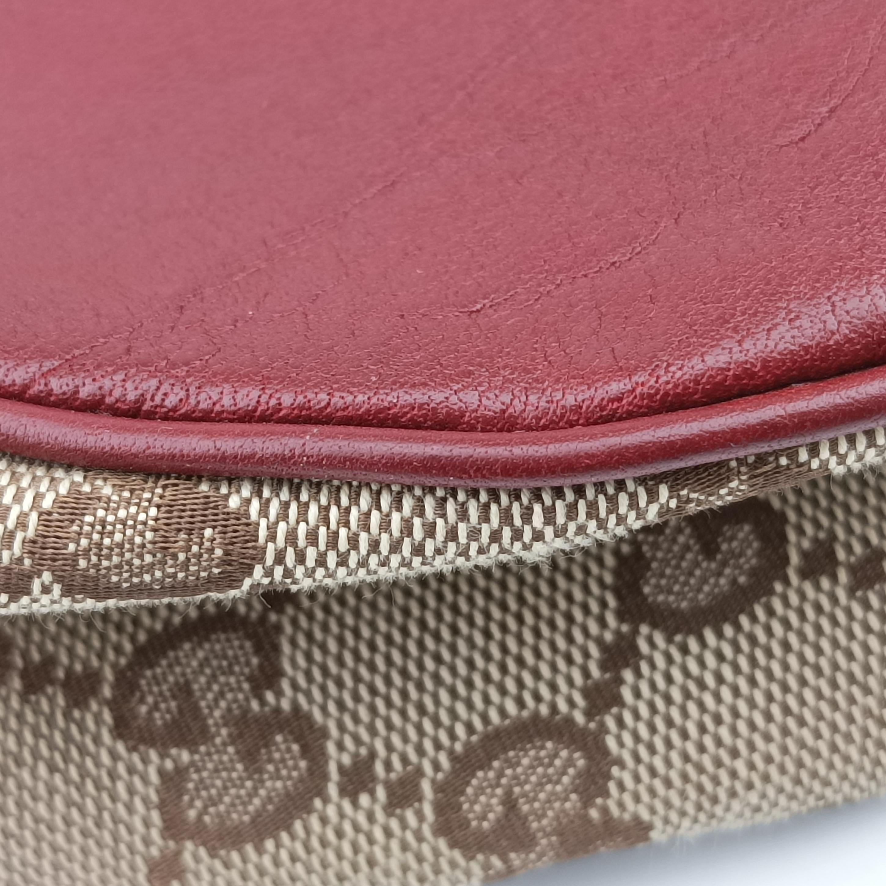 Charlotte Beige×Red canvas x leather 203503 E6351917シャーロット ベージュ×レッド キャンバス×レザー 203503 E6351917