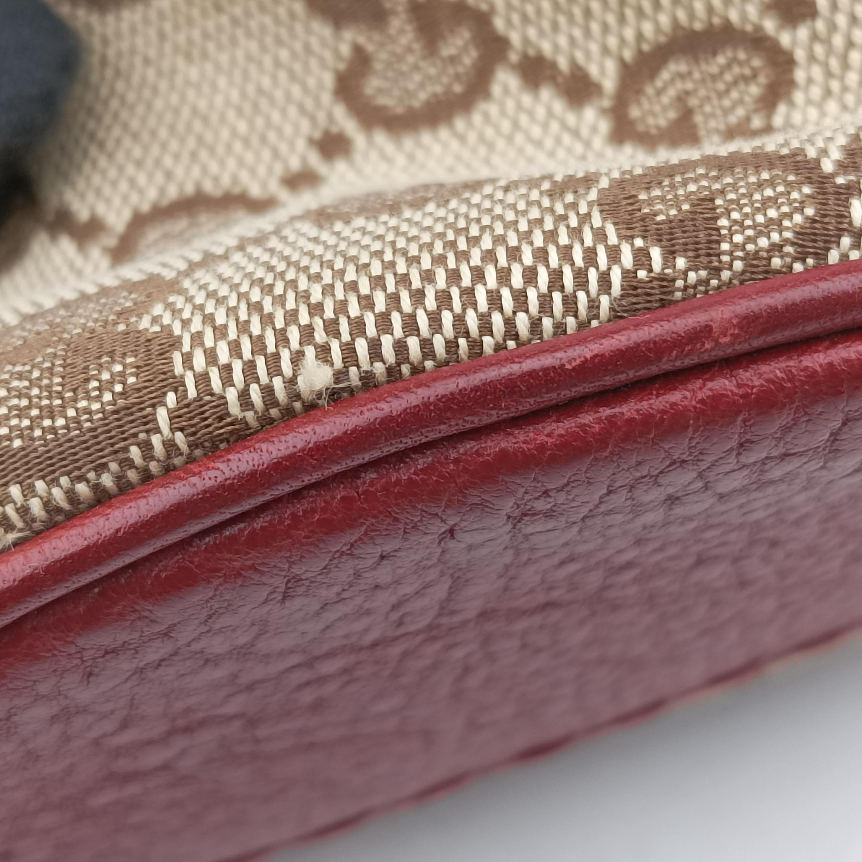 Charlotte Beige×Red canvas x leather 203503 E6351917シャーロット ベージュ×レッド キャンバス×レザー 203503 E6351917