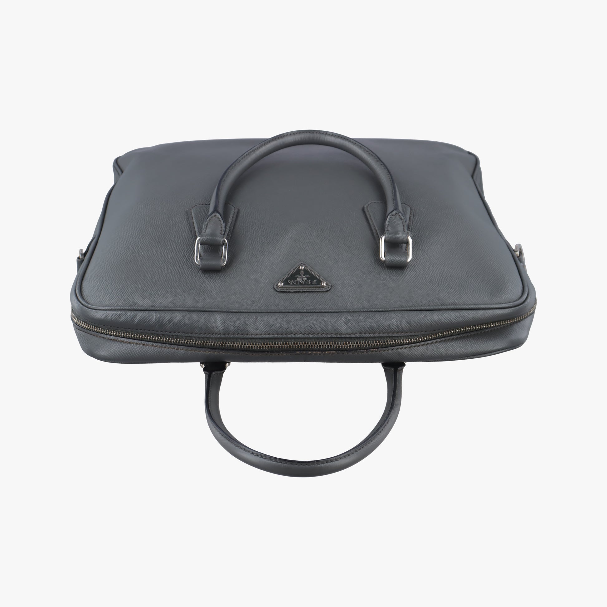 Business Briefcase Grey SAFFIANO Leather 2VE011 208ビジネス ブリーフケース グレー サフィアーノレザー 2VE011 208