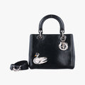 Swan Lady Dior Mini Black×White Leather 32-MA-0146スワン レディディオール ミニ ブラック×ホワイト レザー 32-MA-0146