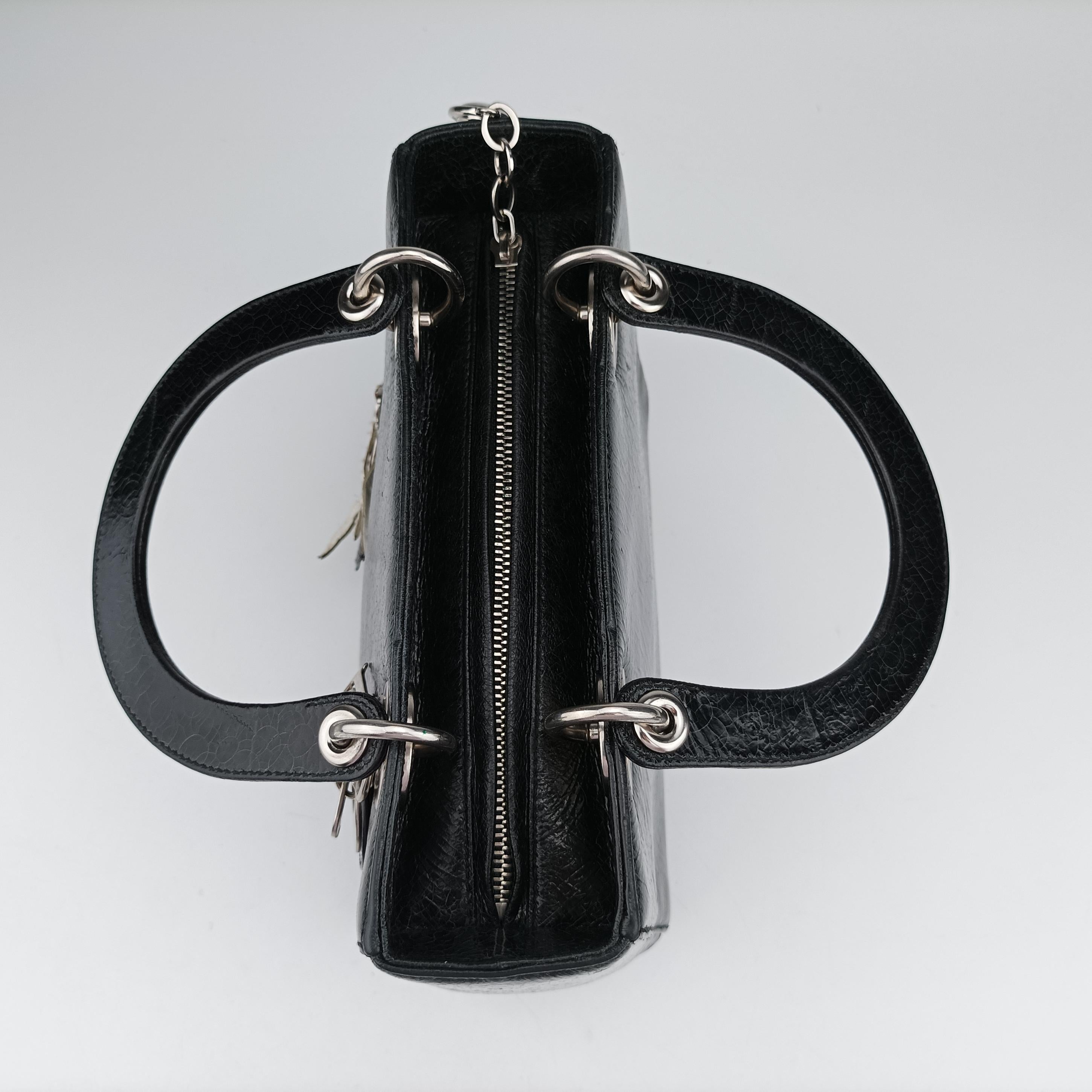 Swan Lady Dior Mini Black×White Leather 32-MA-0146スワン レディディオール ミニ ブラック×ホワイト レザー 32-MA-0146