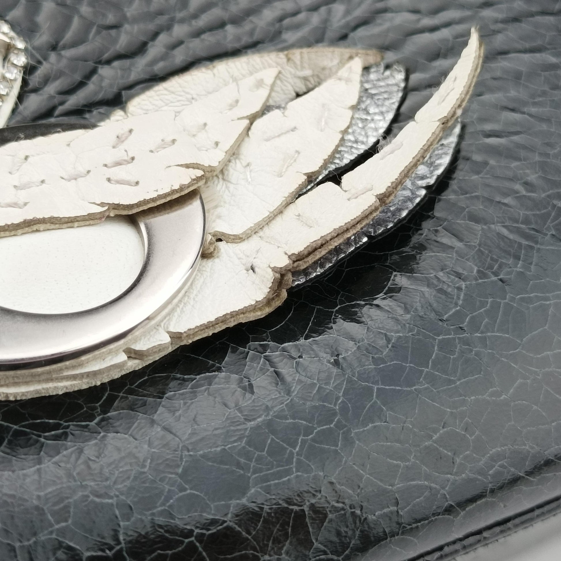 Swan Lady Dior Mini Black×White Leather 32-MA-0146スワン レディディオール ミニ ブラック×ホワイト レザー 32-MA-0146