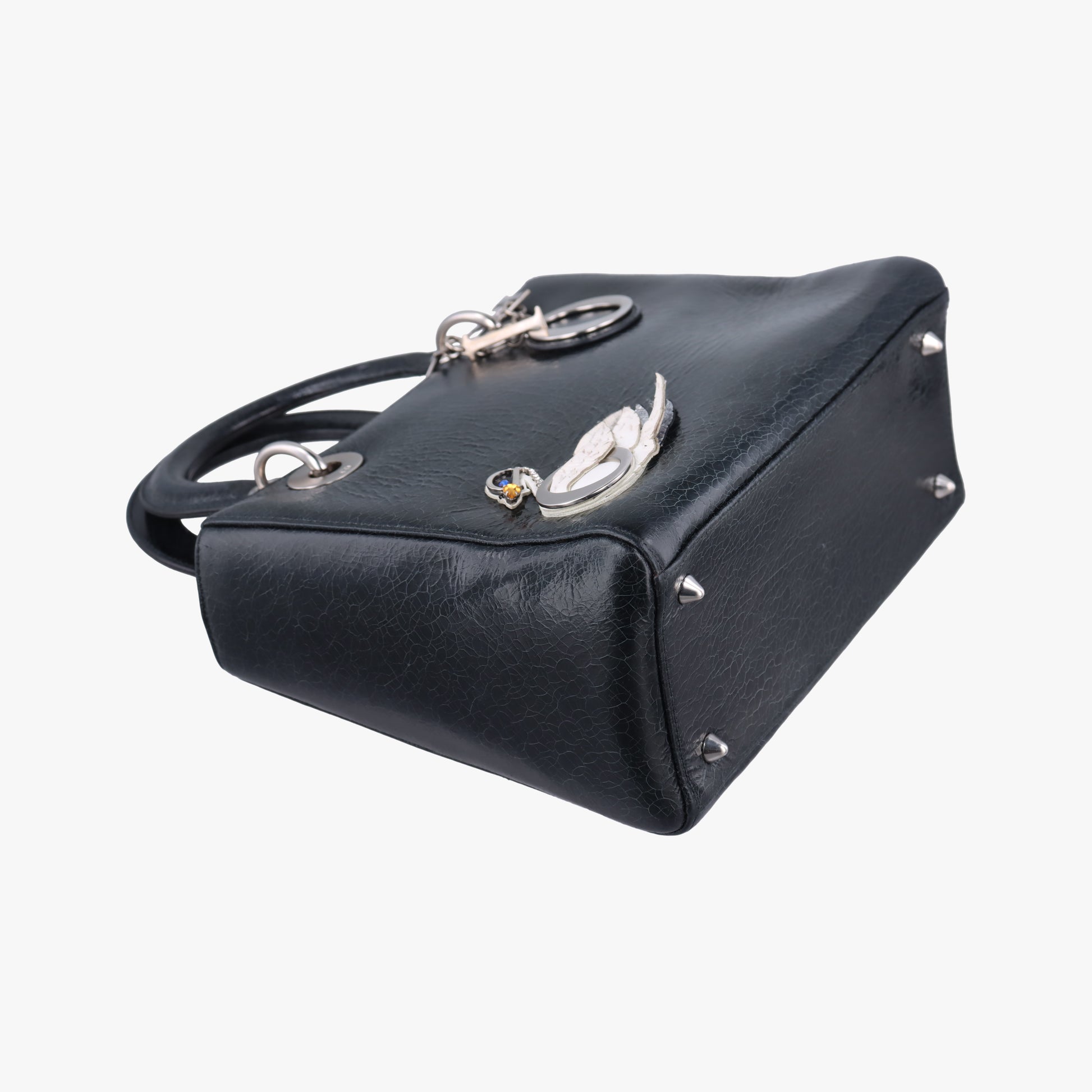 Swan Lady Dior Mini Black×White Leather 32-MA-0146スワン レディディオール ミニ ブラック×ホワイト レザー 32-MA-0146