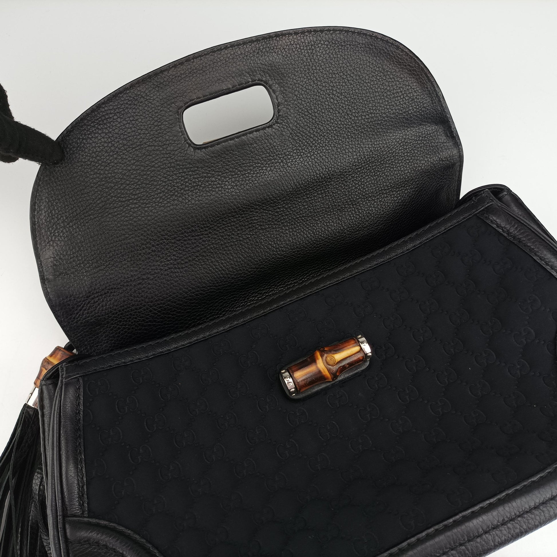 New Bamboo Black Fabric × leather 240241 B6534741ニューバンブー ブラック ファブリック×レザー 240241 B6534741