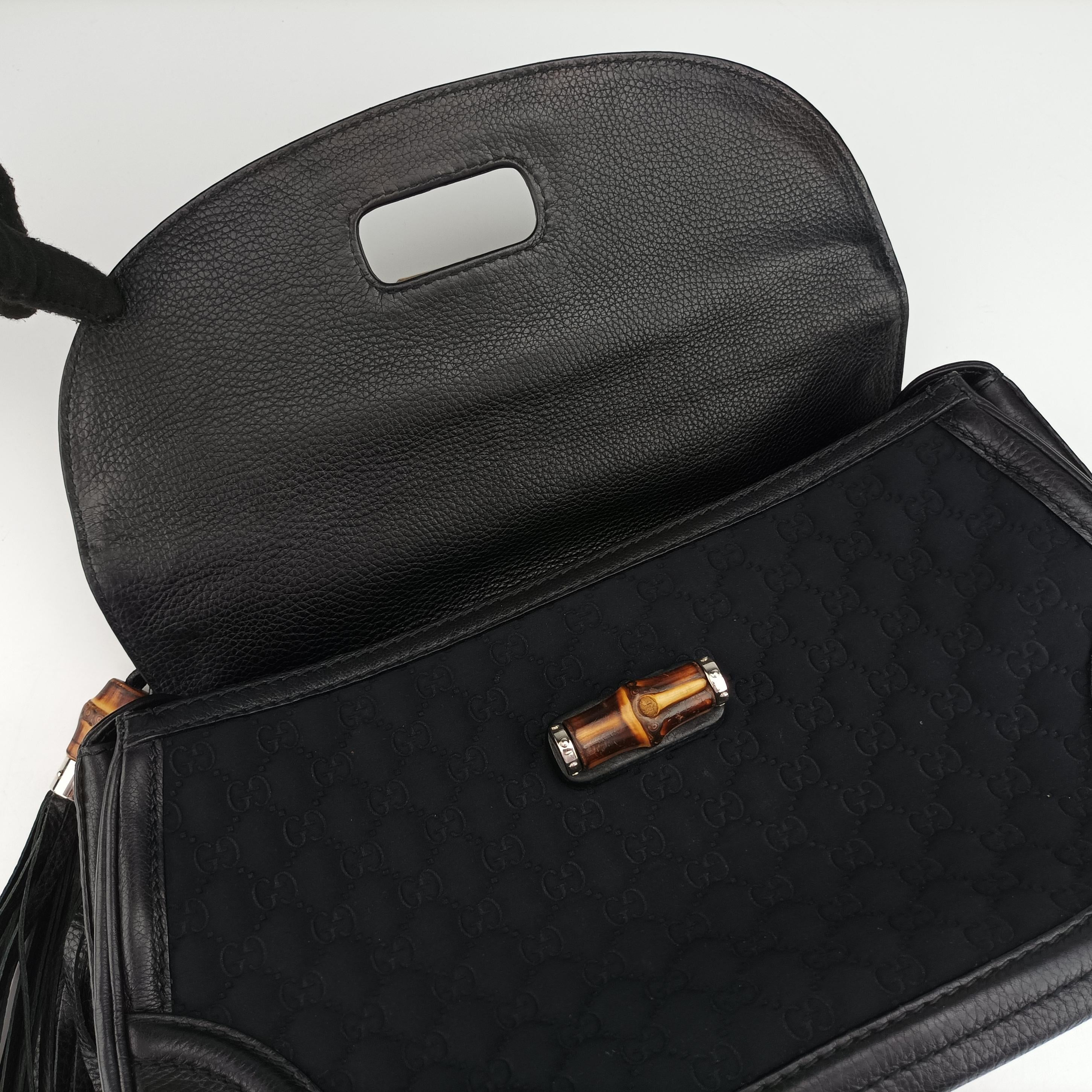 New Bamboo Black Fabric × leather 240241 B6534741ニューバンブー ブラック ファブリック×レザー 240241 B6534741