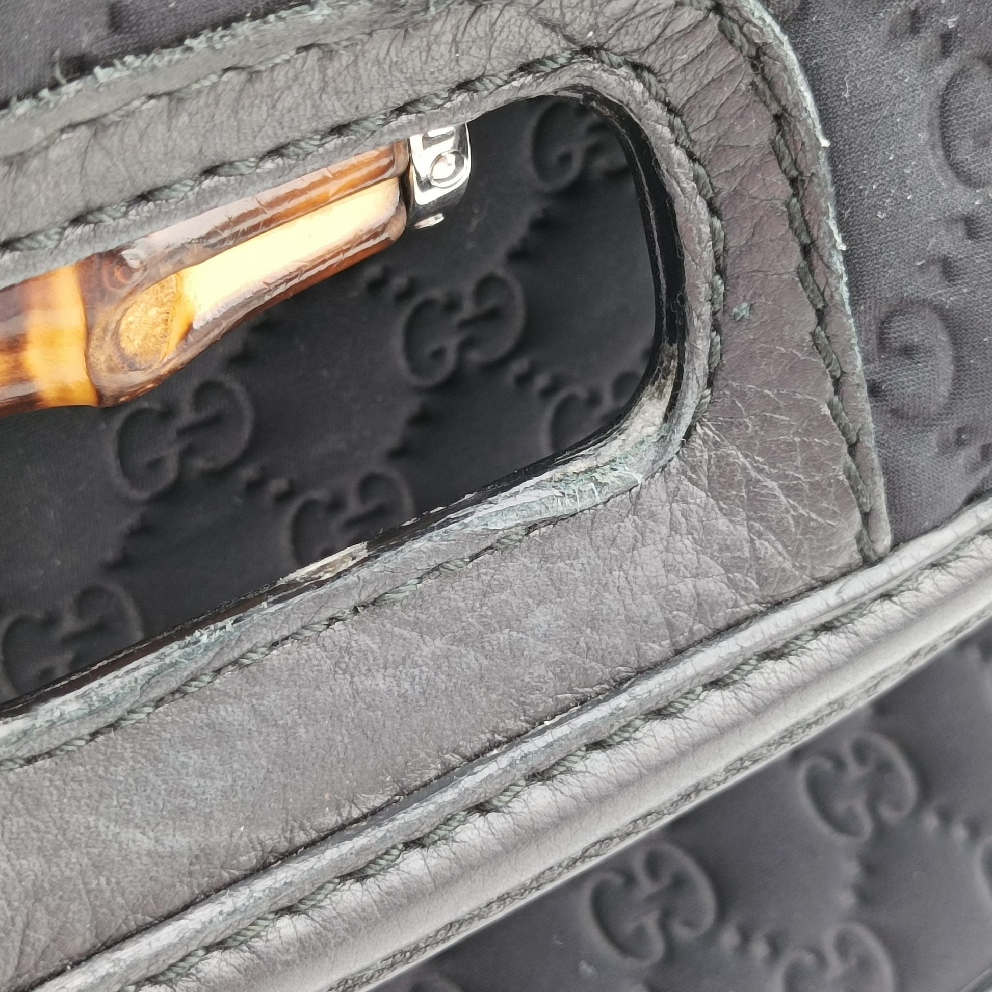 New Bamboo Black Fabric × leather 240241 B6534741ニューバンブー ブラック ファブリック×レザー 240241 B6534741