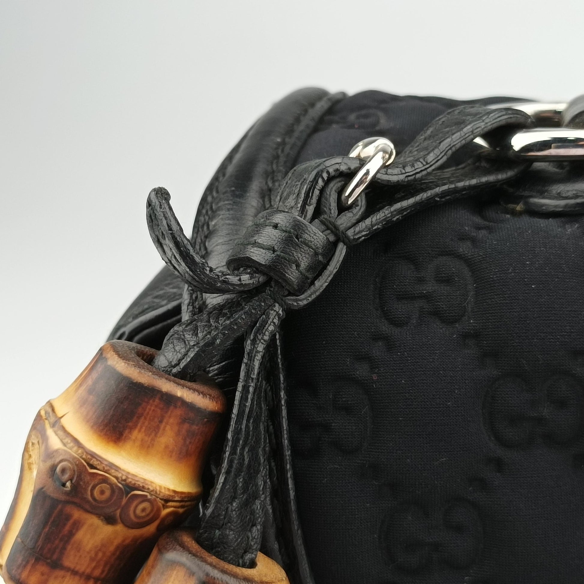 New Bamboo Black Fabric × leather 240241 B6534741ニューバンブー ブラック ファブリック×レザー 240241 B6534741