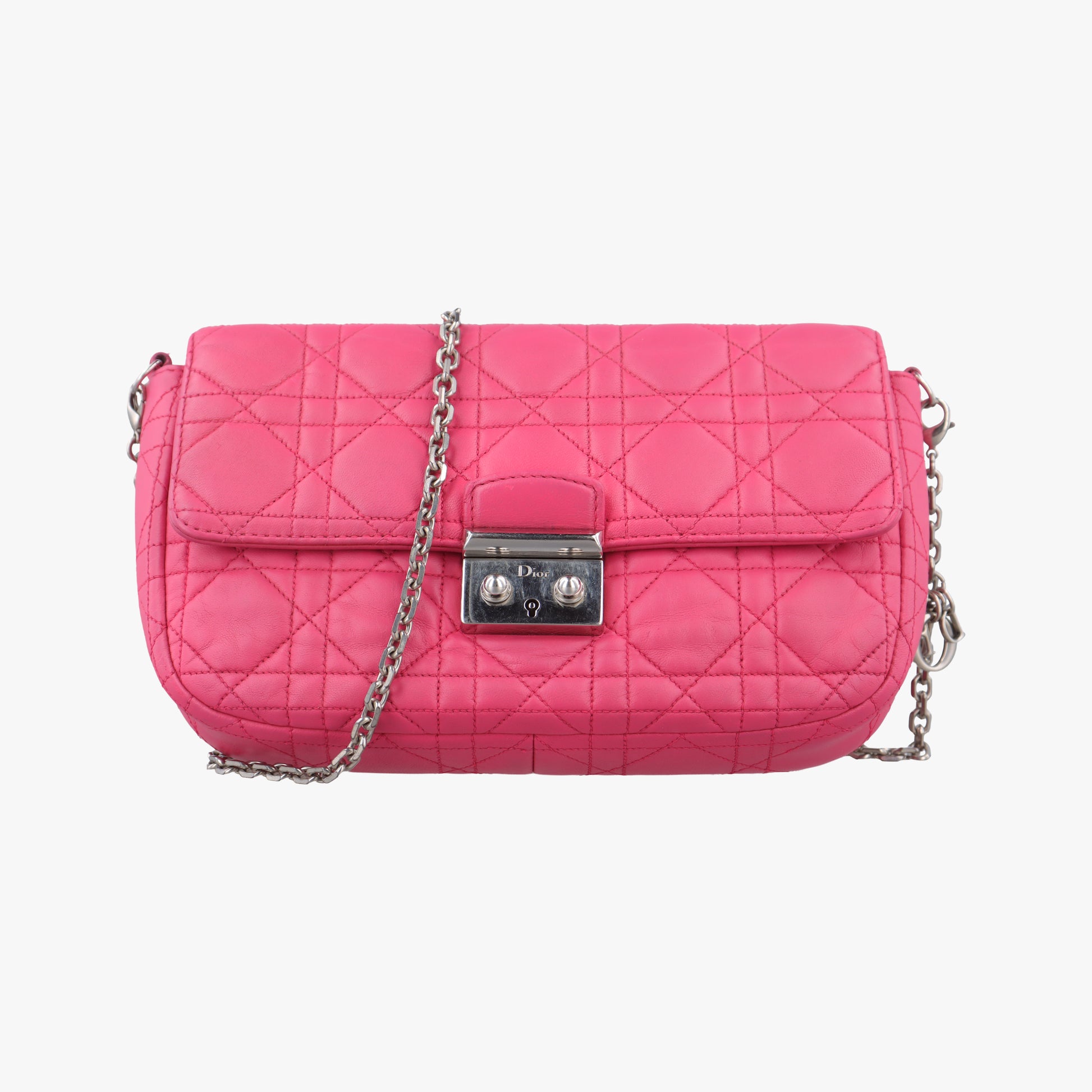Miss Dior CANNAGE New Lock Pink lambskin 12-MA-0144ミス ディオール カナージュ ニューロック ピンク ラムスキン 12-MA-0144
