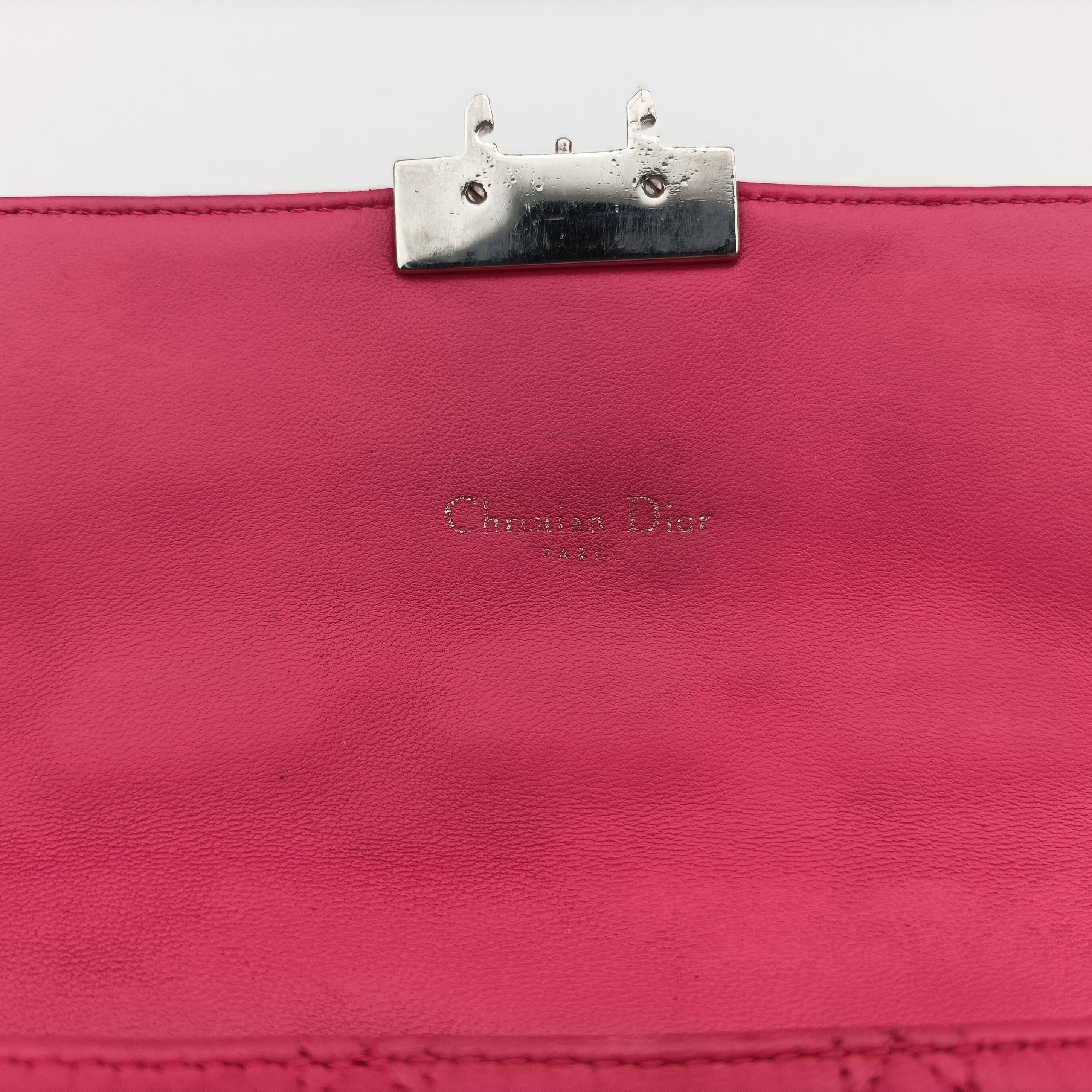 Miss Dior CANNAGE New Lock Pink lambskin 12-MA-0144ミス ディオール カナージュ ニューロック ピンク ラムスキン 12-MA-0144