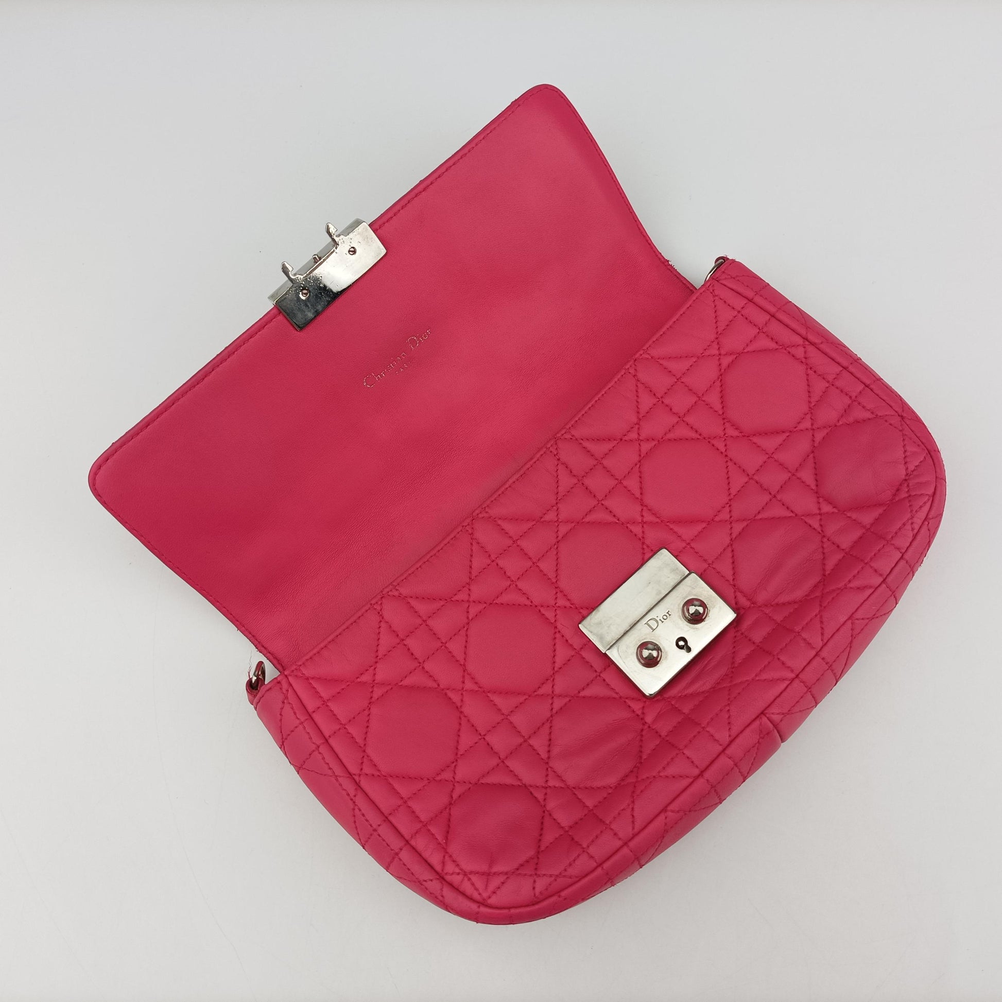 Miss Dior CANNAGE New Lock Pink lambskin 12-MA-0144ミス ディオール カナージュ ニューロック ピンク ラムスキン 12-MA-0144