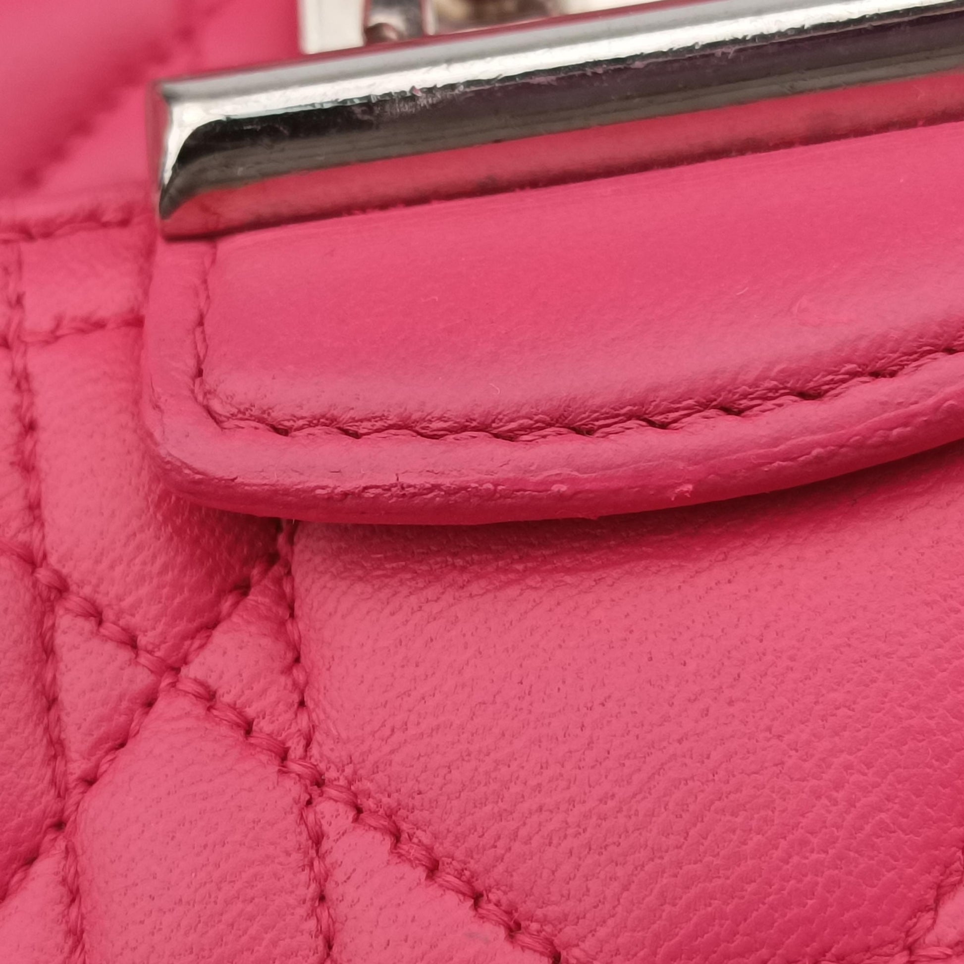 Miss Dior CANNAGE New Lock Pink lambskin 12-MA-0144ミス ディオール カナージュ ニューロック ピンク ラムスキン 12-MA-0144