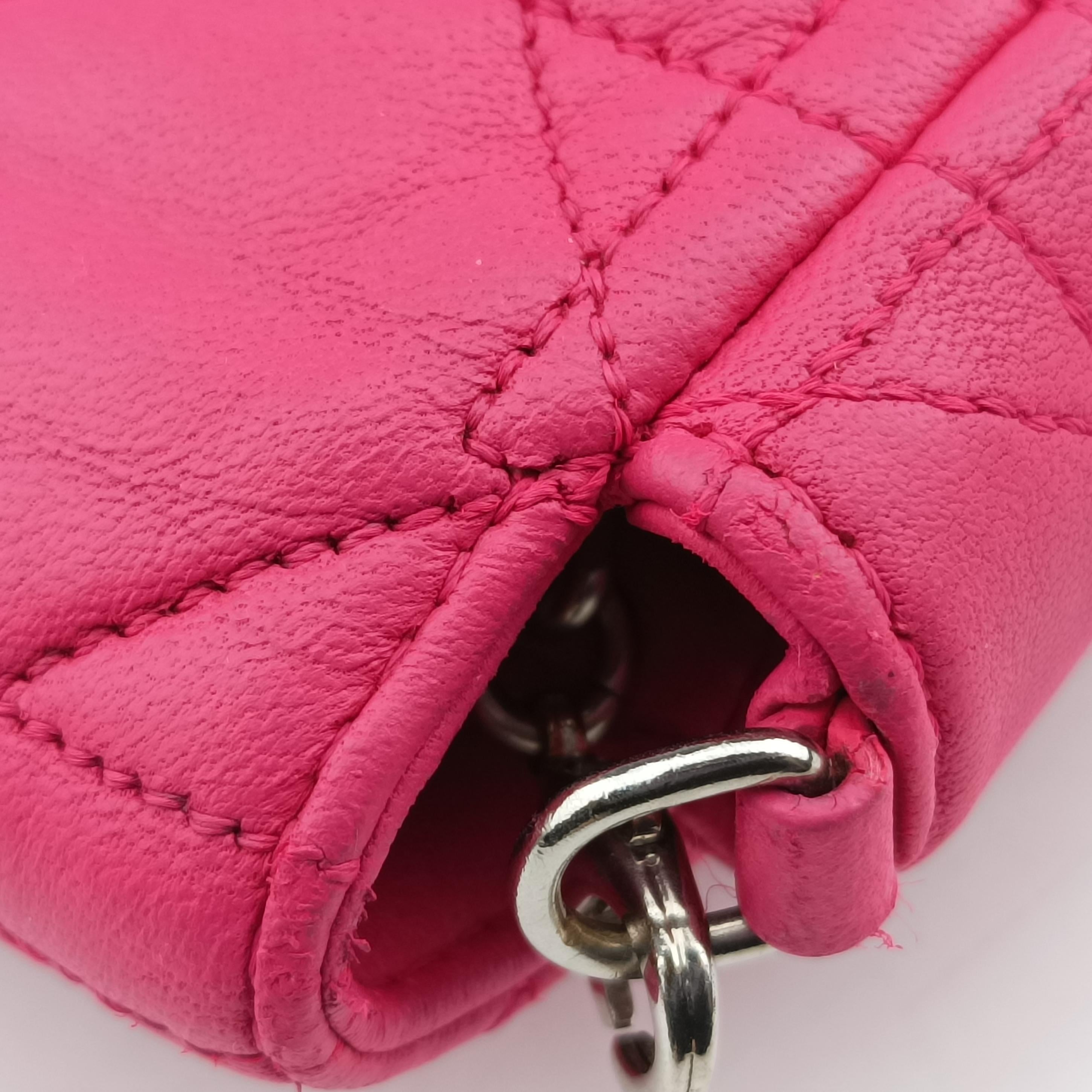 Miss Dior CANNAGE New Lock Pink lambskin 12-MA-0144ミス ディオール カナージュ ニューロック ピンク ラムスキン 12-MA-0144