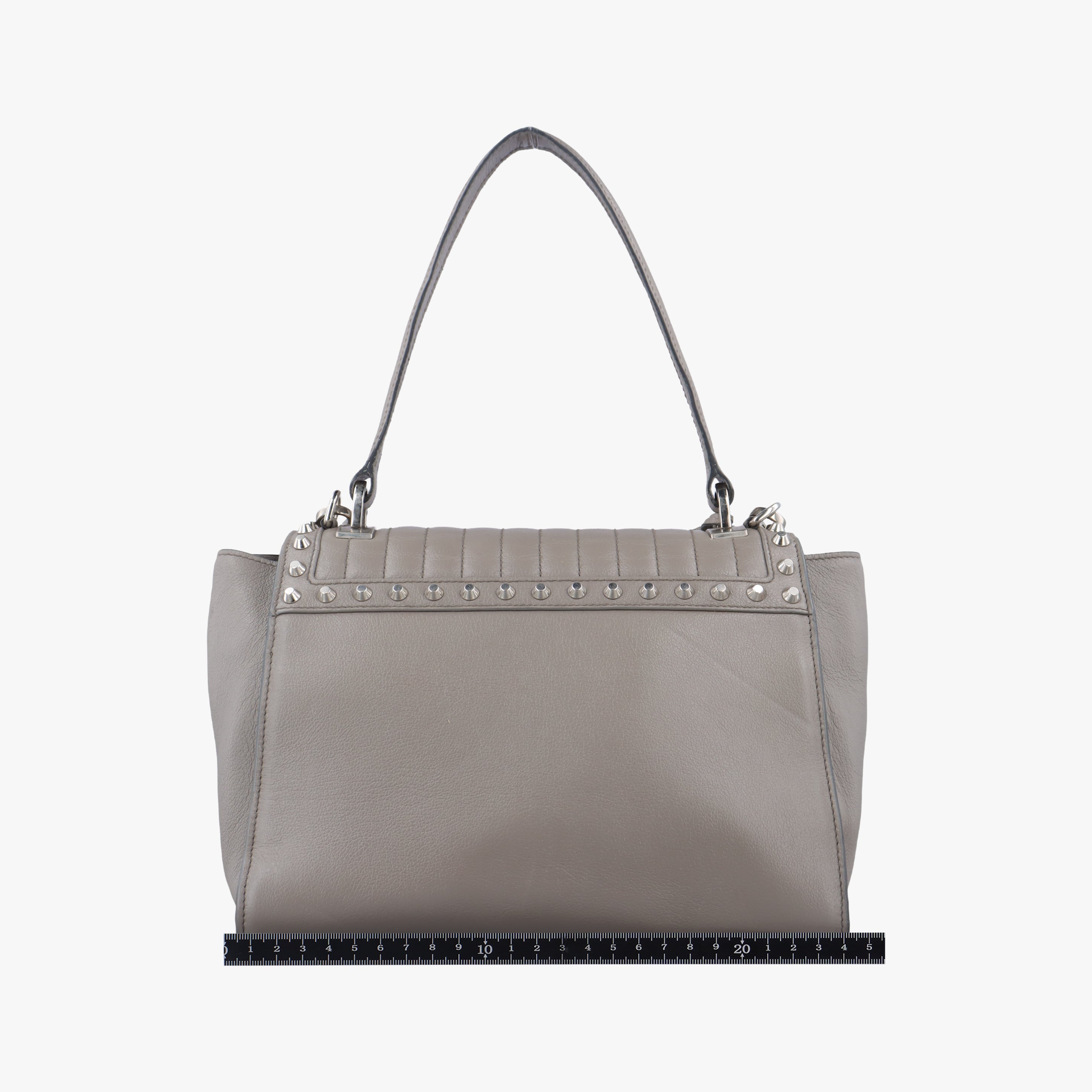 Argilla Glace Studded Top Handle Grey Leather 203アルジラグラッセカルフレザースタッドトップハンドル グレー レザー 203