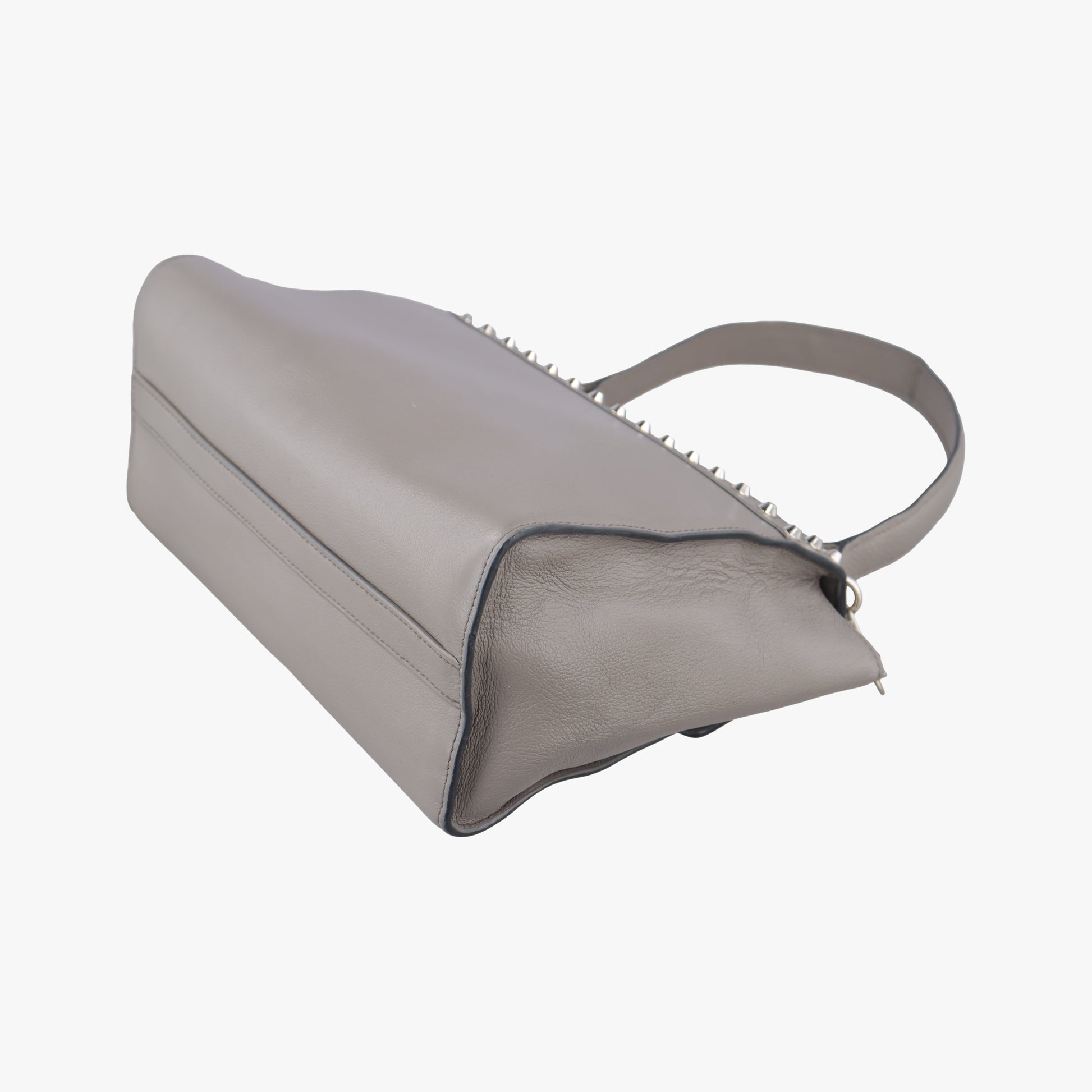 Argilla Glace Studded Top Handle Grey Leather 203アルジラグラッセカルフレザースタッドトップハンドル グレー レザー 203