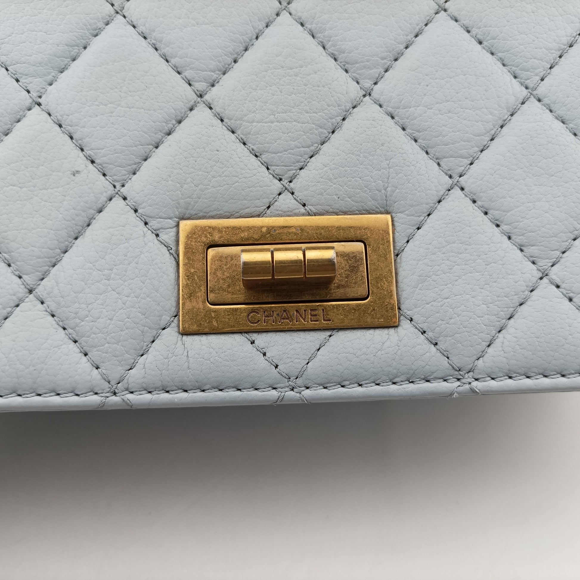 2.55 Rita Matelasse Blue leather A67555 173978952.55マトラッセ ブルー レザー A67555 17397895