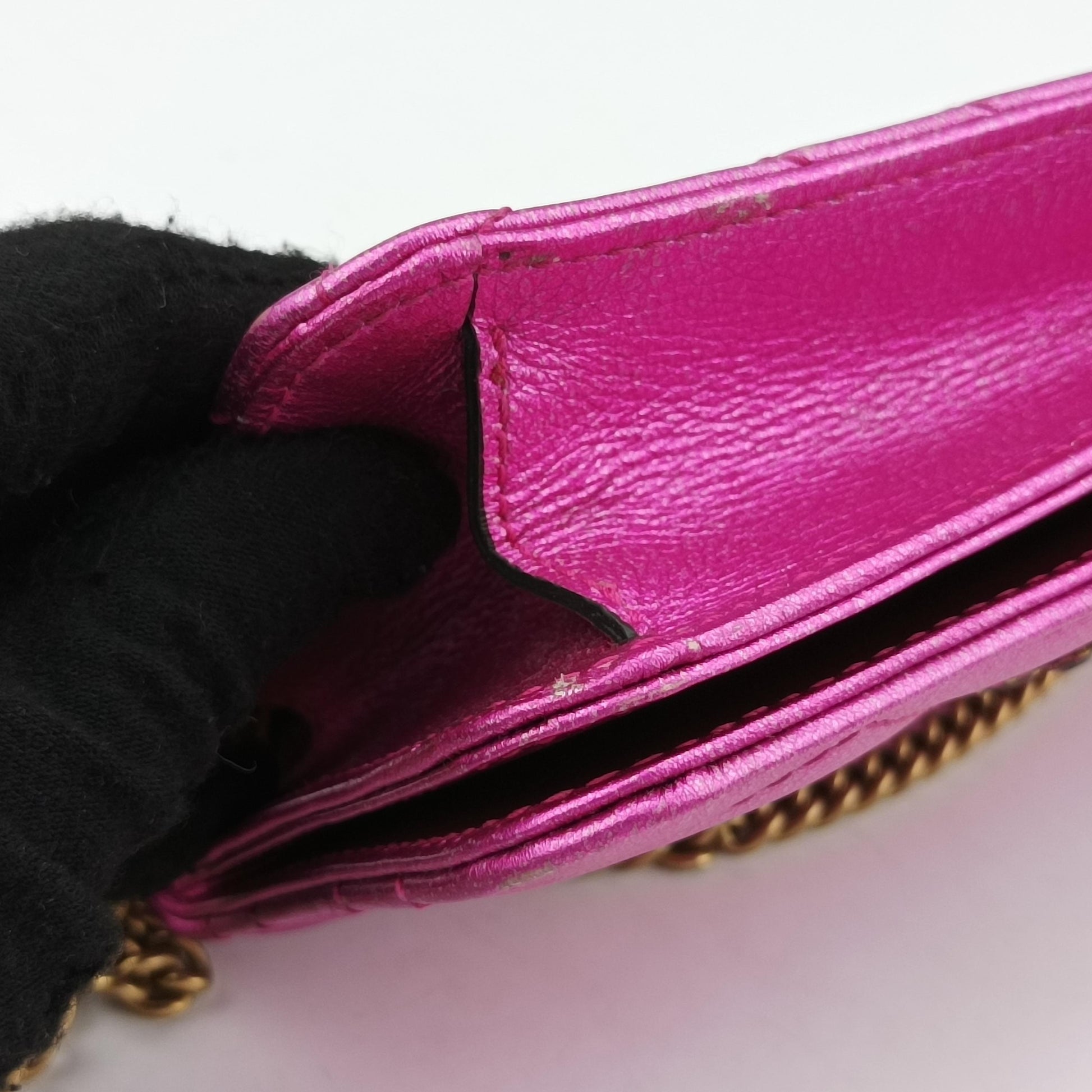 Pochette Heart crystal GG Marmont Pink Leather 549880 ポシェット ハート クリスタル GGマーモント ピンク レザー 549880 