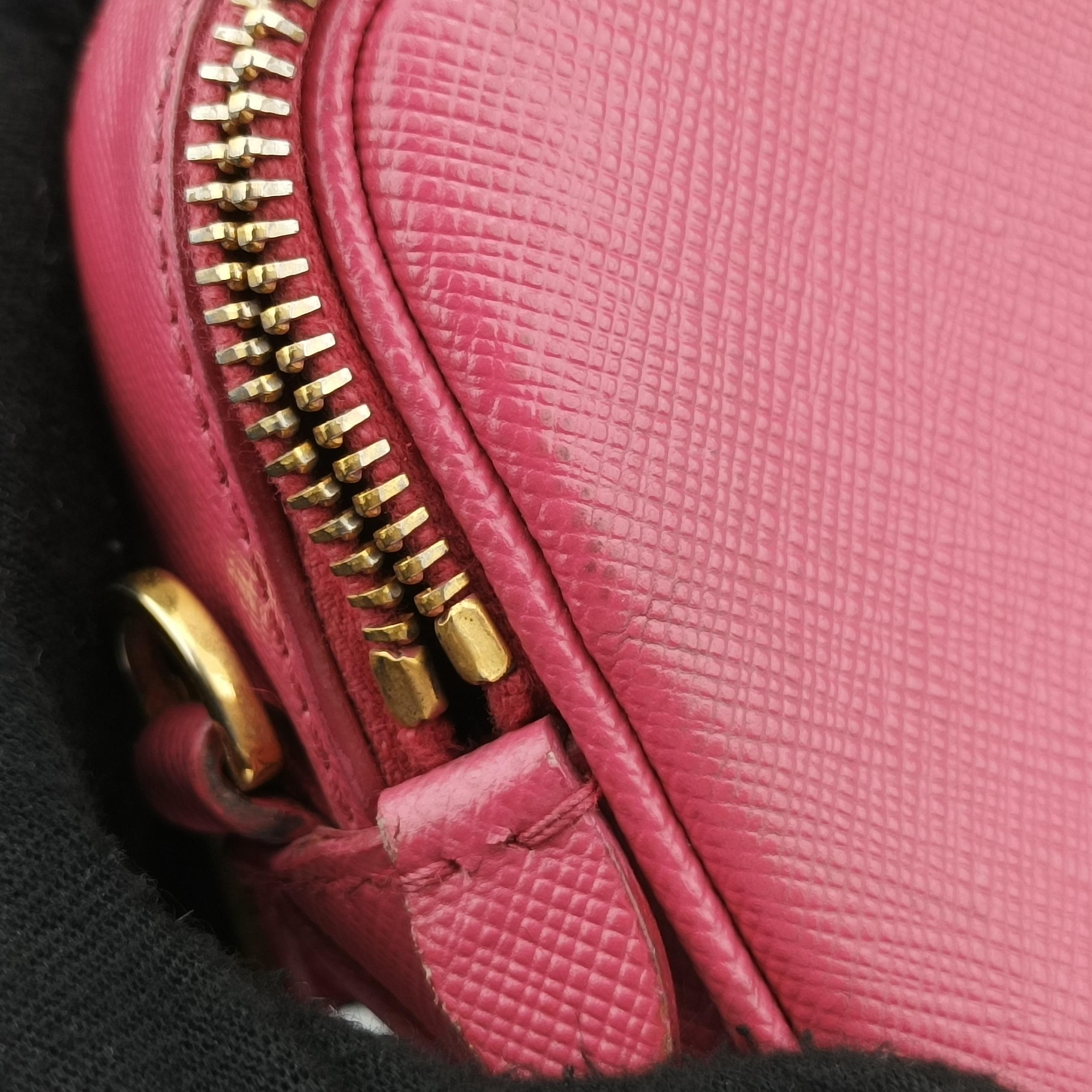 Double Zip pink SAFFIANO Leather 1NF002 7/Tダブルジップ ピンク サフィアーノレザー 1NF002 7/T