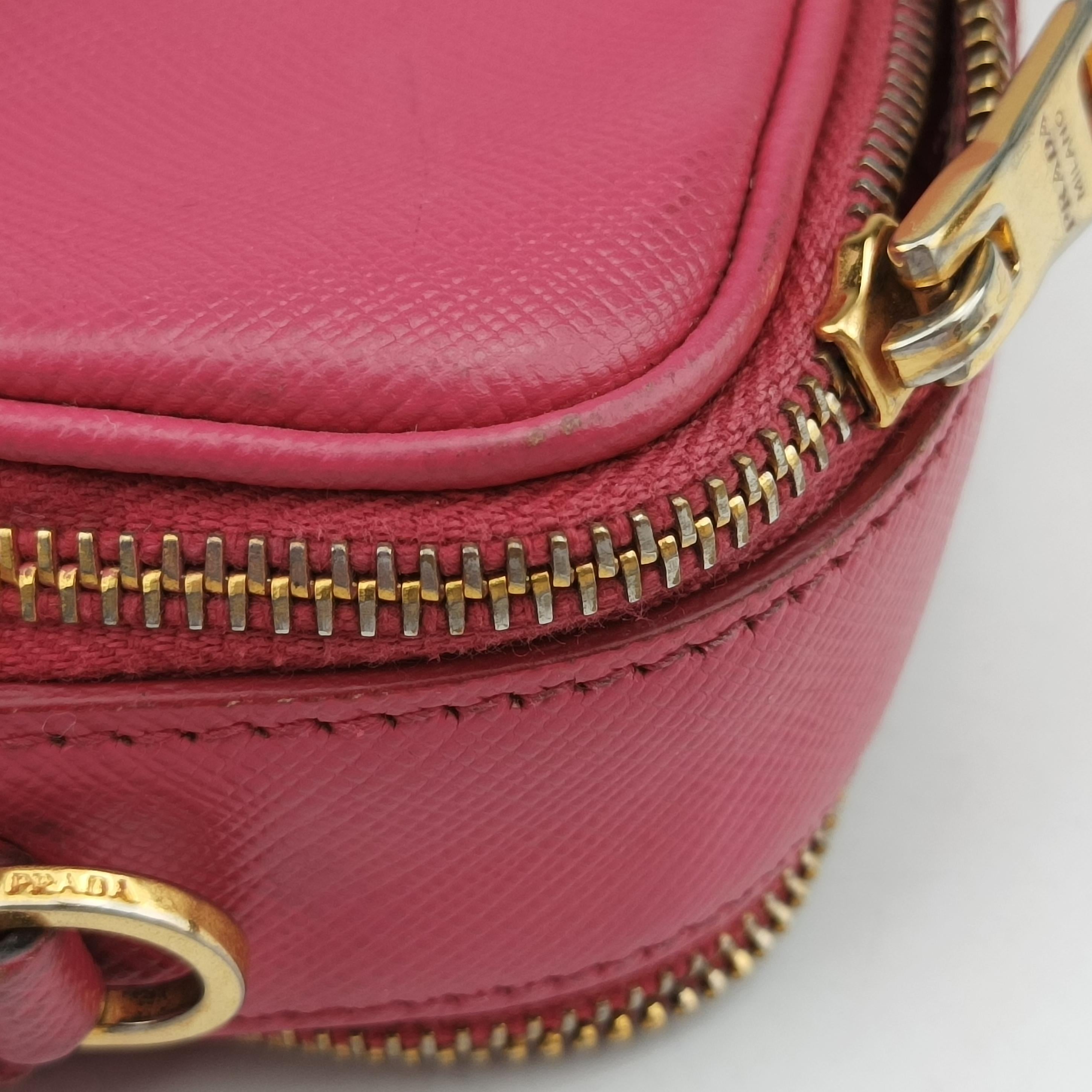 Double Zip pink SAFFIANO Leather 1NF002 7/Tダブルジップ ピンク サフィアーノレザー 1NF002 7/T