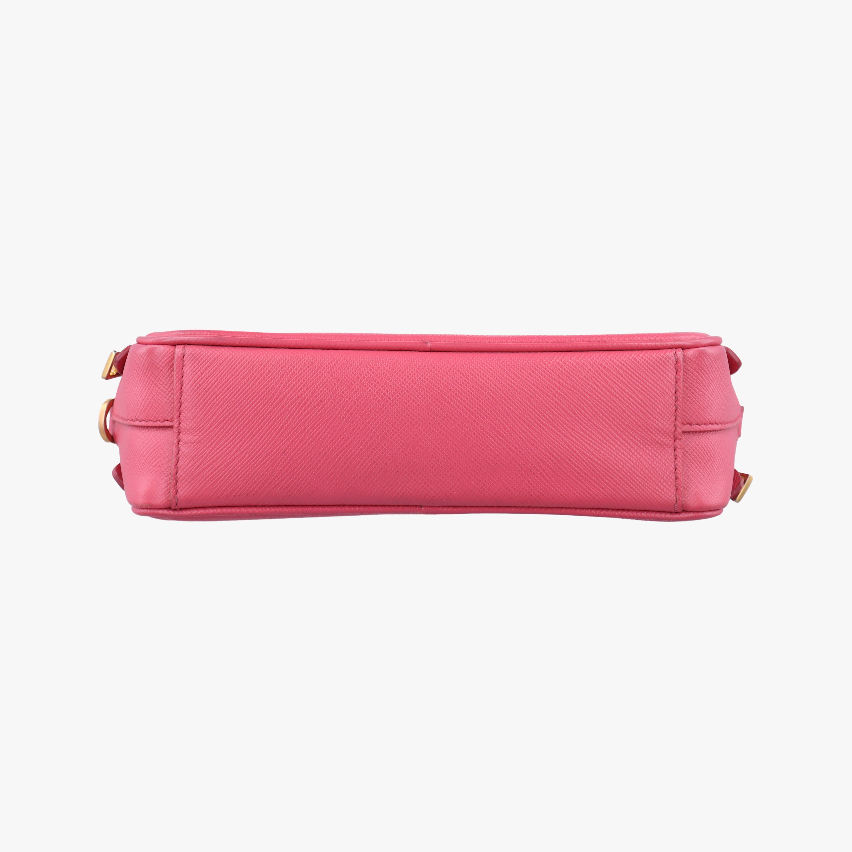Double Zip pink SAFFIANO Leather 1NF002 7/Tダブルジップ ピンク サフィアーノレザー 1NF002 7/T