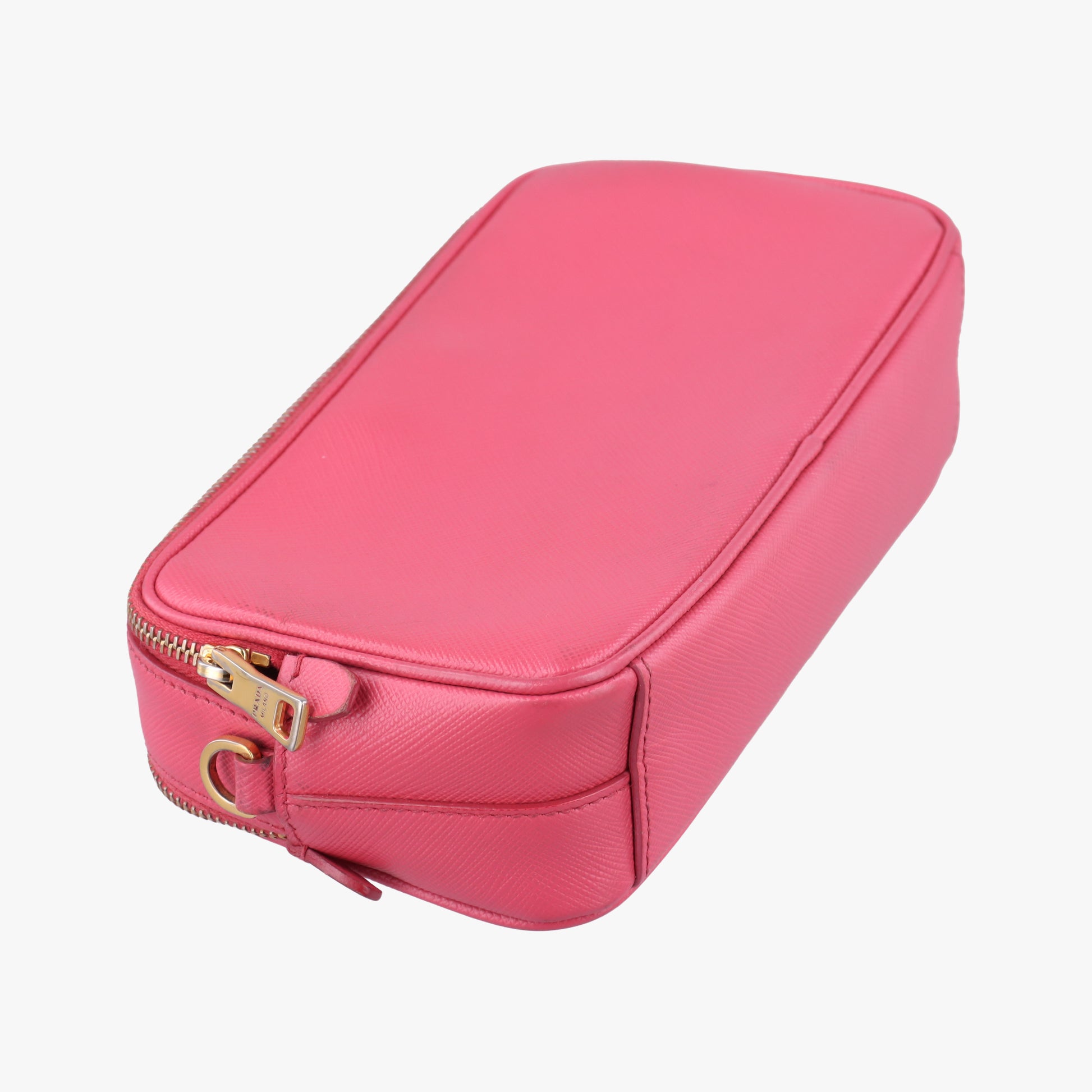 Double Zip pink SAFFIANO Leather 1NF002 7/Tダブルジップ ピンク サフィアーノレザー 1NF002 7/T